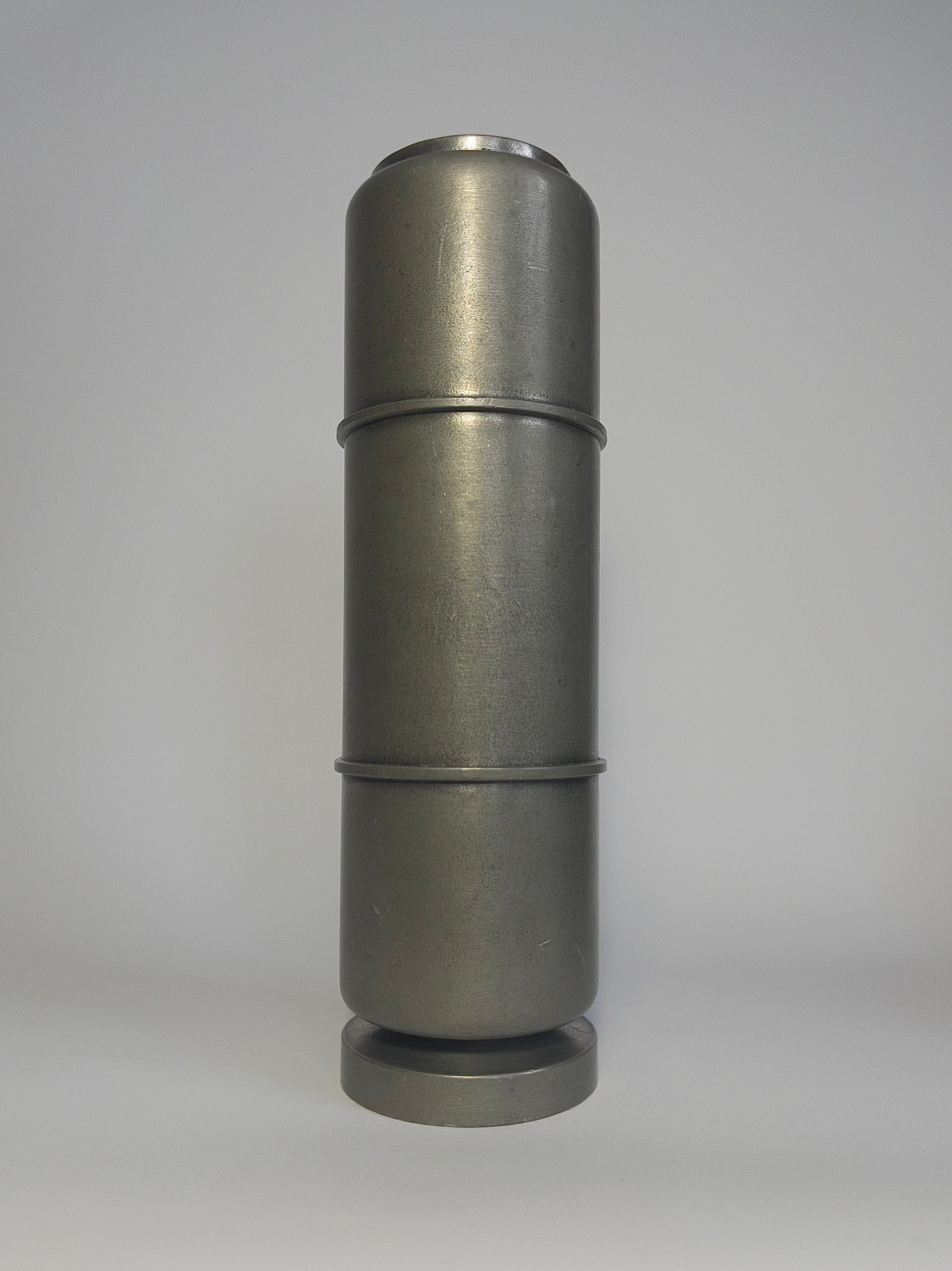 Pewter vase, functionalist design by Edvin Ollers 1960