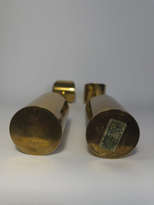 Brass "Aniara" Candle Holders designed by Pierre Forsell for Skultuna c.1960