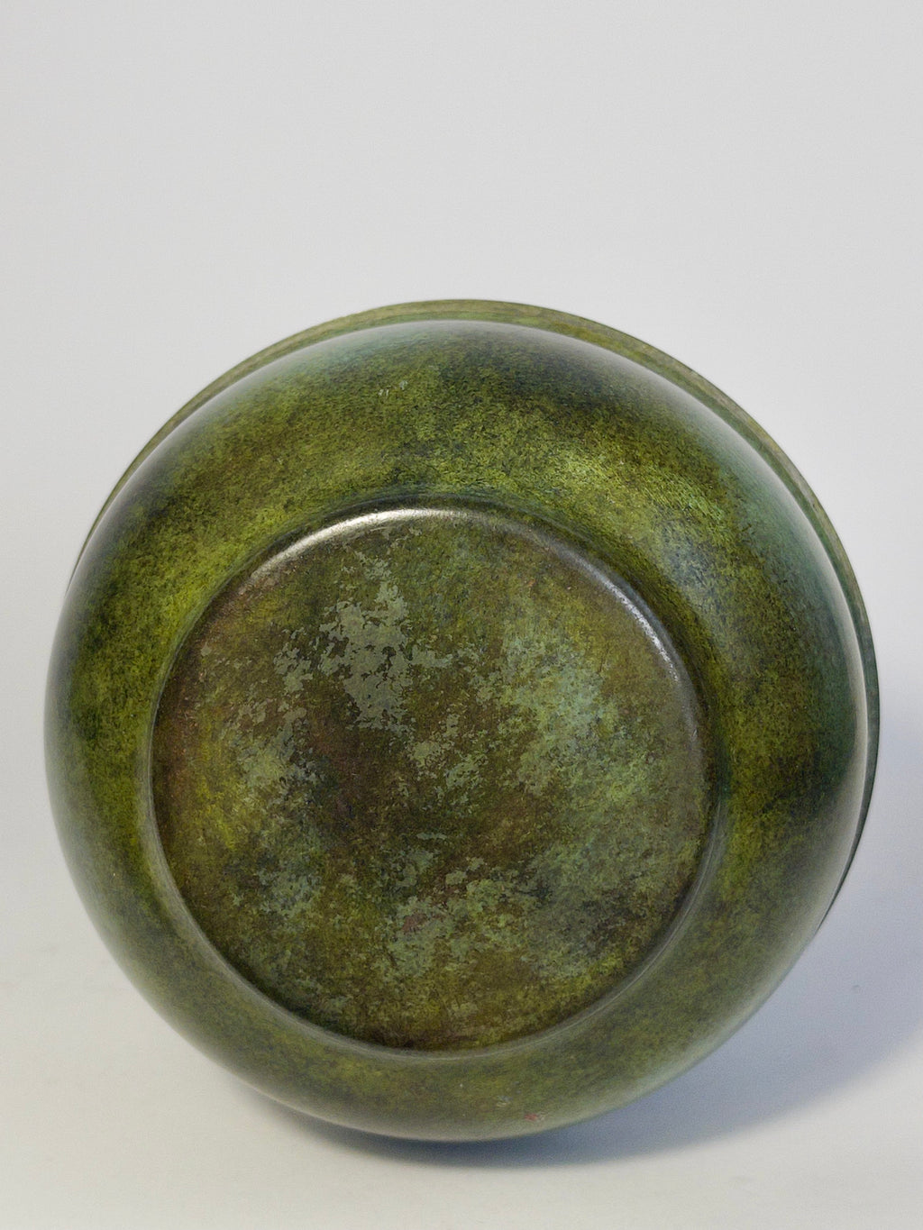 Art Deco Green Patinated Bronze Vase or Urn c.1930s-1940s