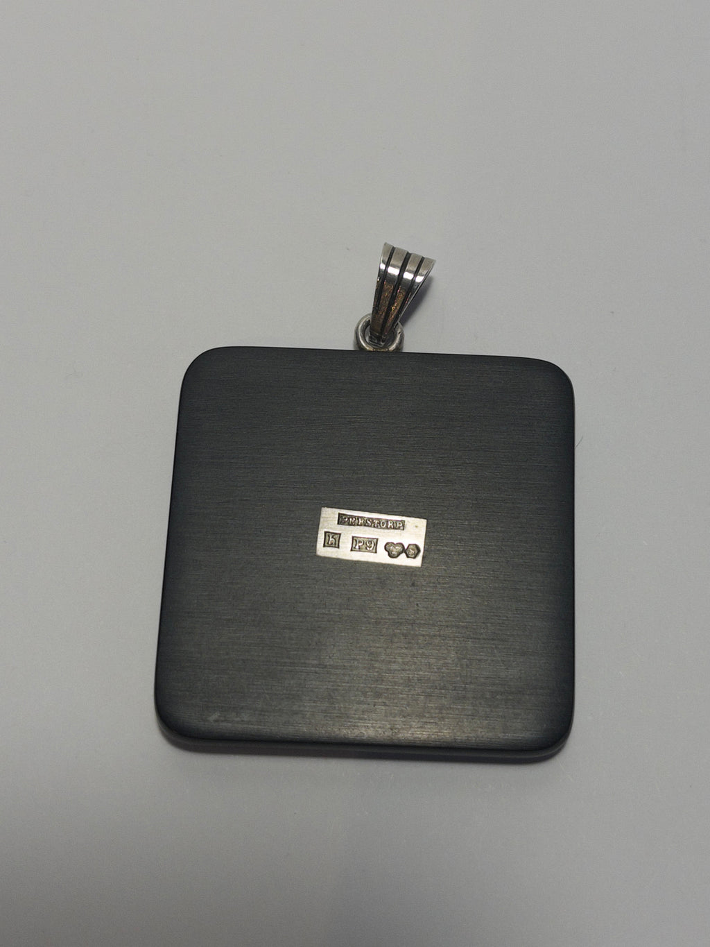 Vintage pendant, isolit inlaid with silver, 1965, Perstorp, Sweden, associated with Wilhelmina Wendt