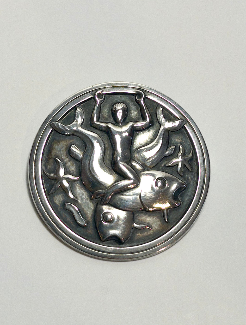 Georg Jensen Vintage Silver Brooch designed by Arno Malinowski c.1940s