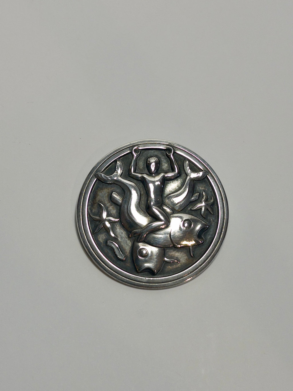 Georg Jensen Vintage Silver Brooch designed by Arno Malinowski c.1940s