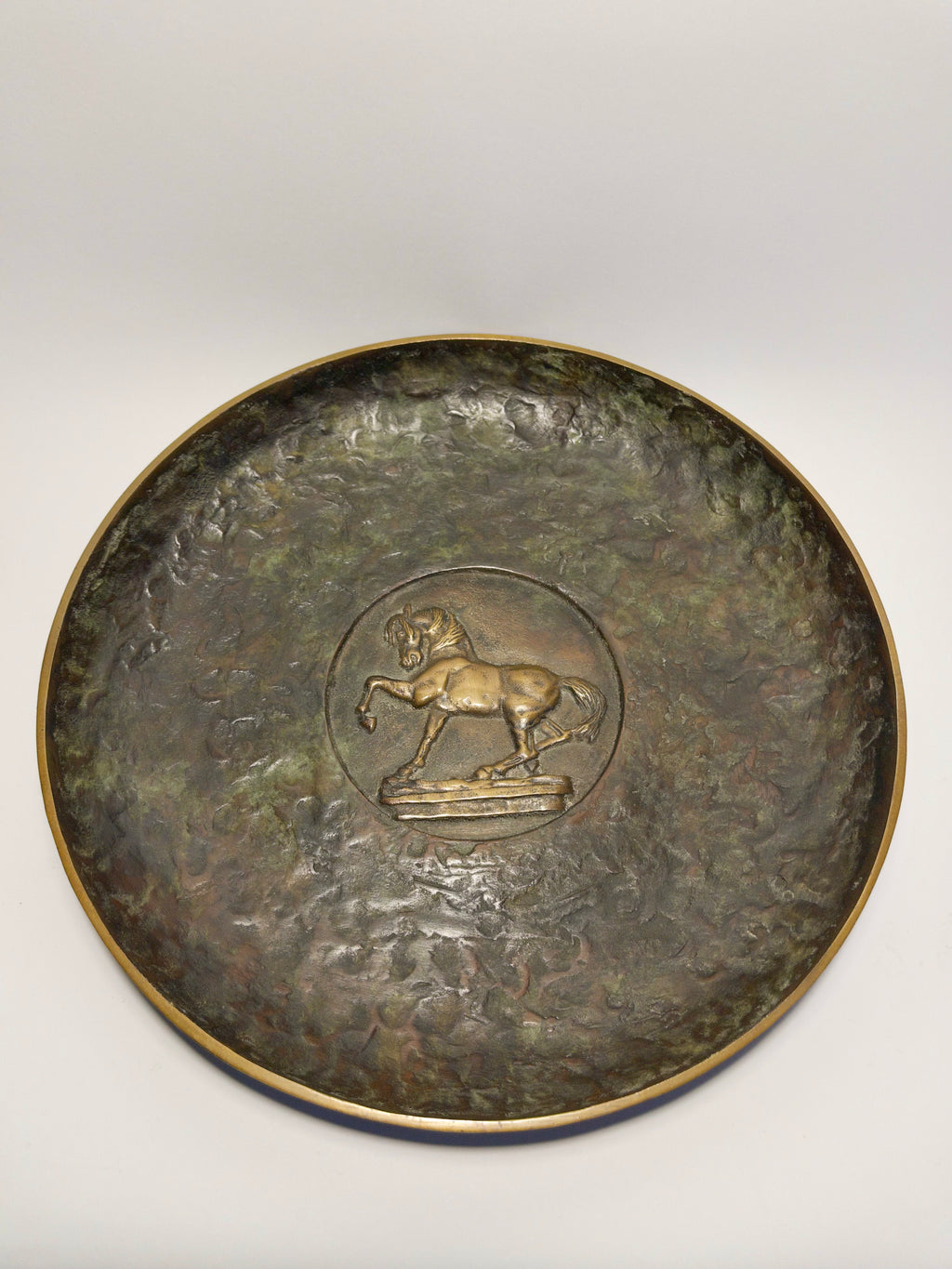 Danish Art Deco Bronze Dish with Equestrian Motif c.1930s-1940s