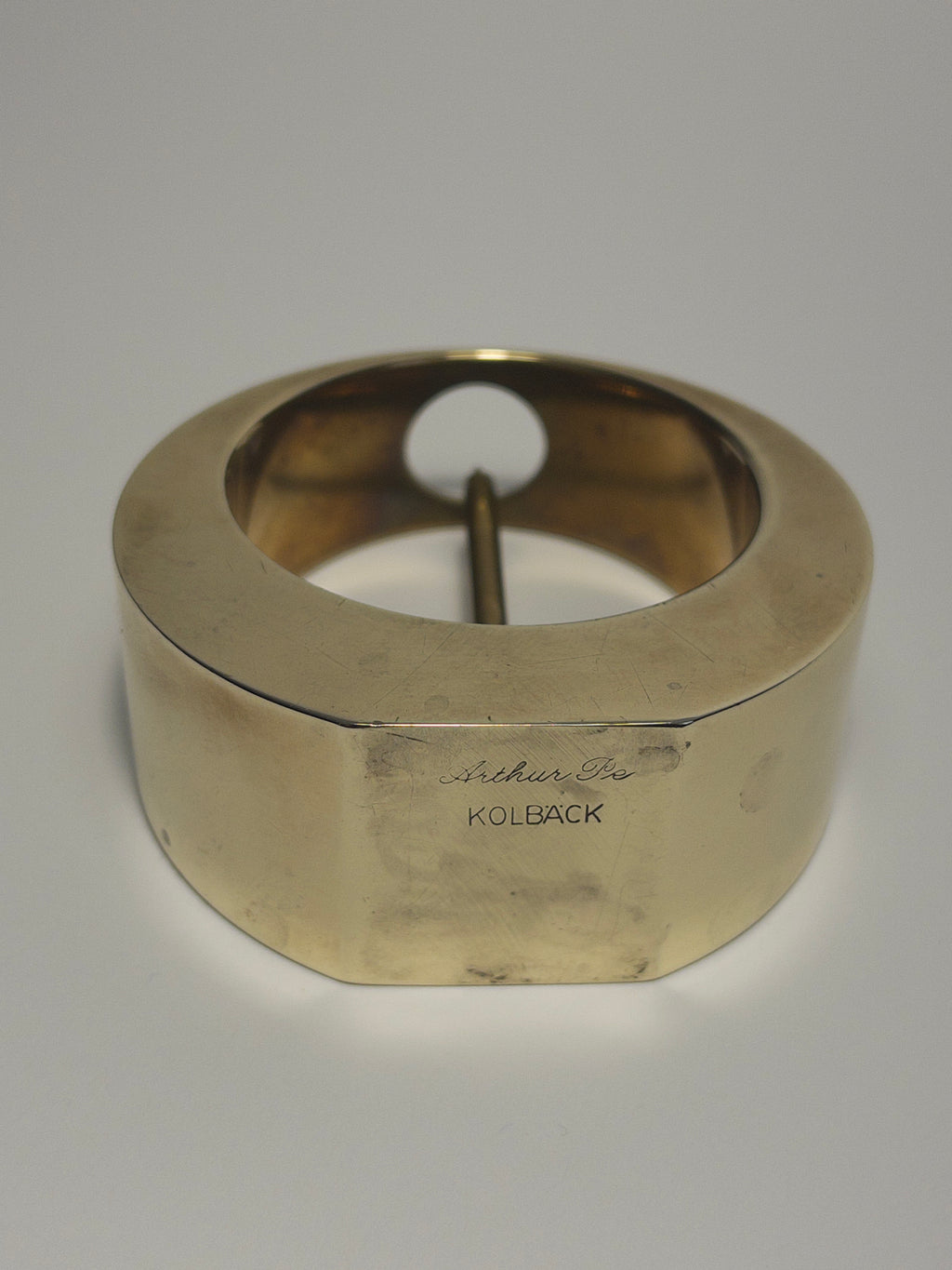 Set of four Mid-Century Modern brass candle holders by Arthur Pe, Kolbäck, Sweden c.1960s