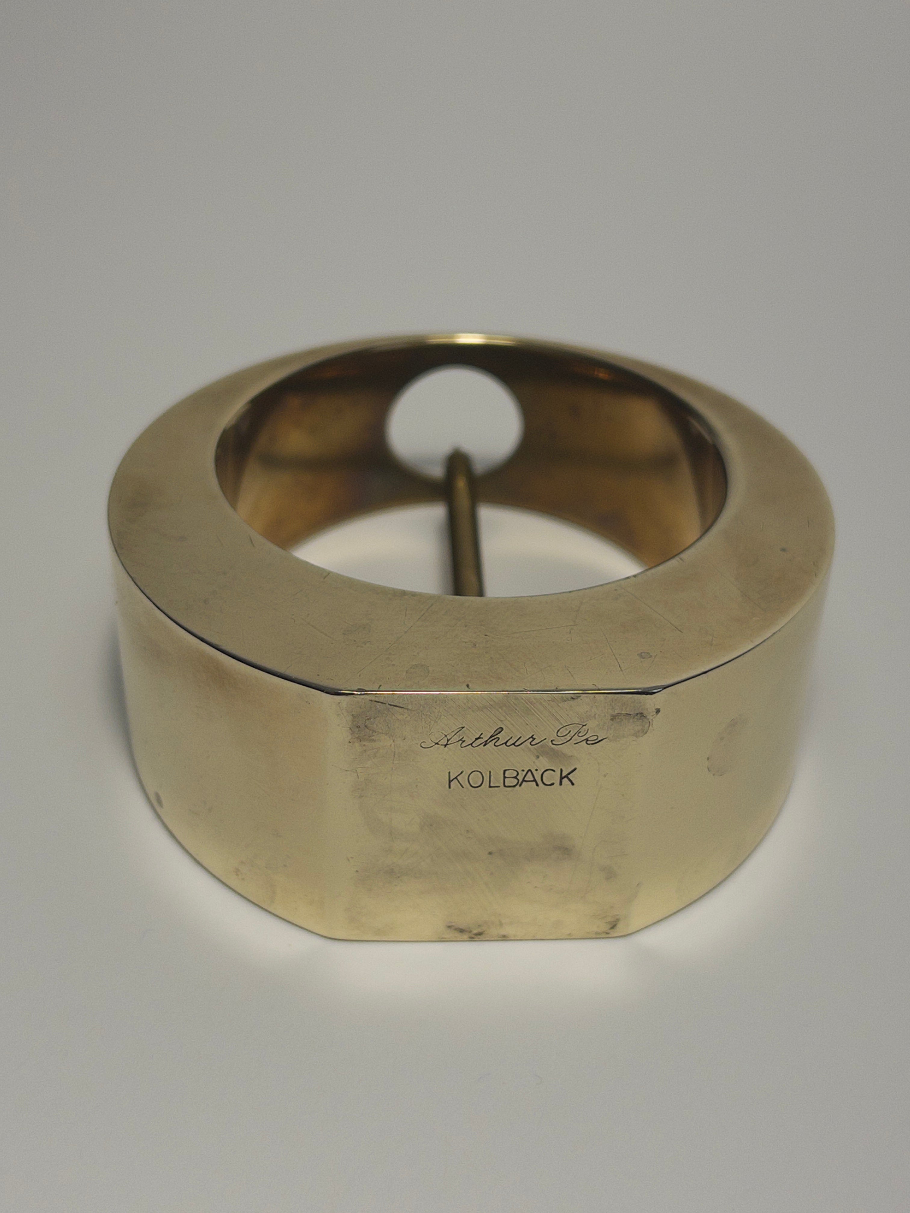Set of four Mid-Century Modern brass candle holders by Arthur Pe, Kolbäck, Sweden c.1960s