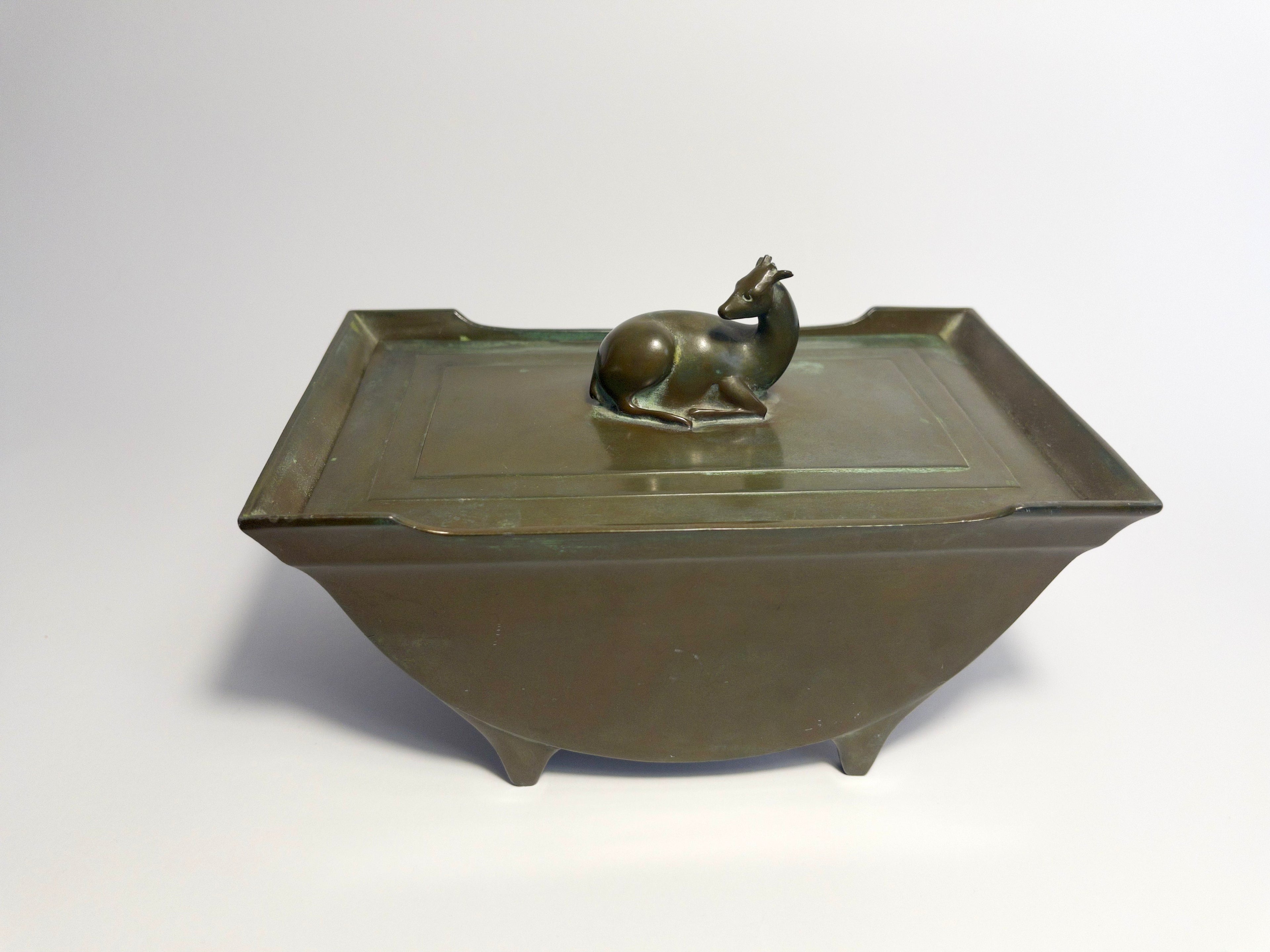 Casket or box designed by Just Andersen, cast in Disko metal, c.1920s-1930s