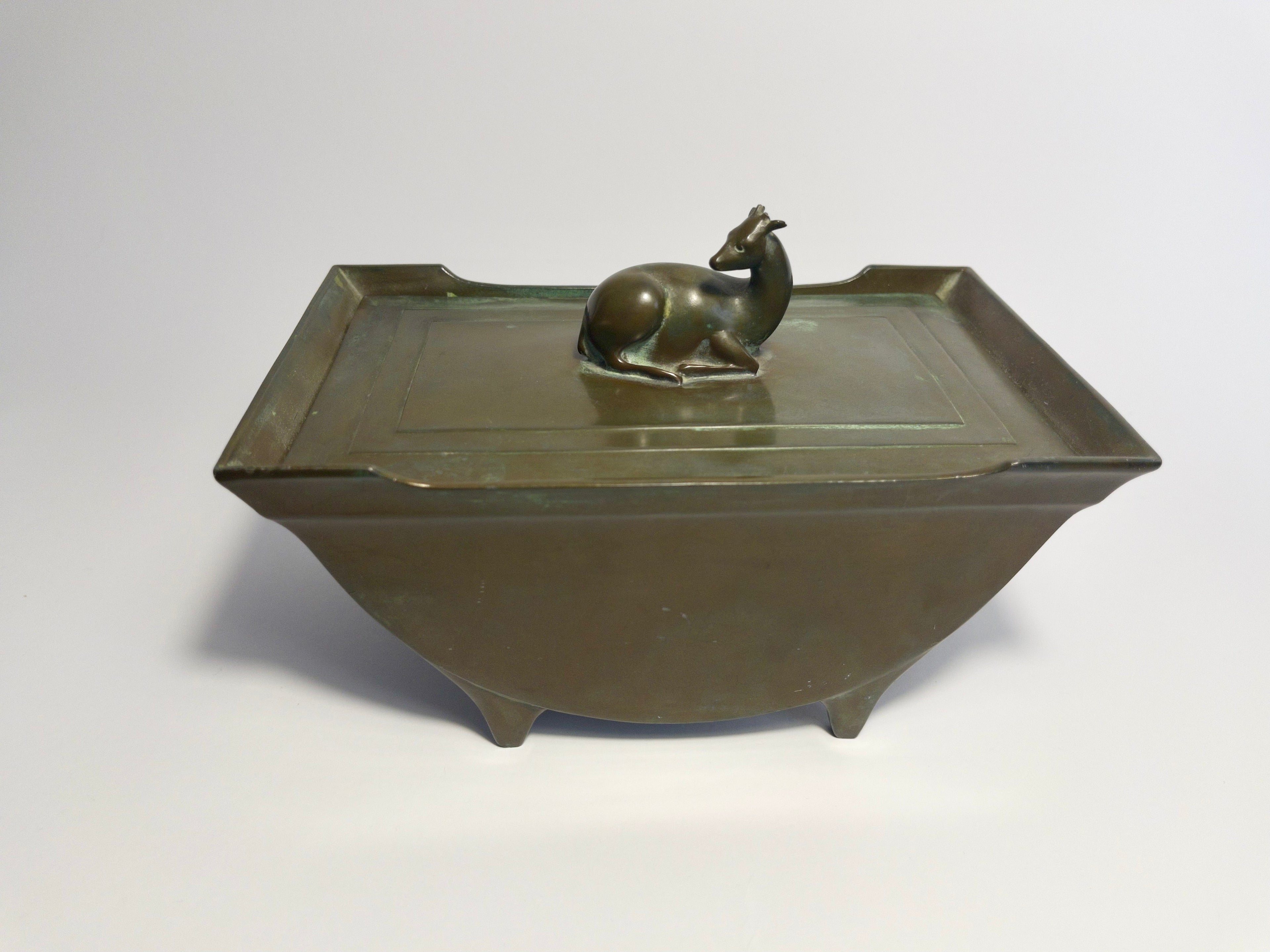 Casket or box designed by Just Andersen, cast in Disko metal, c.1920s-1930s