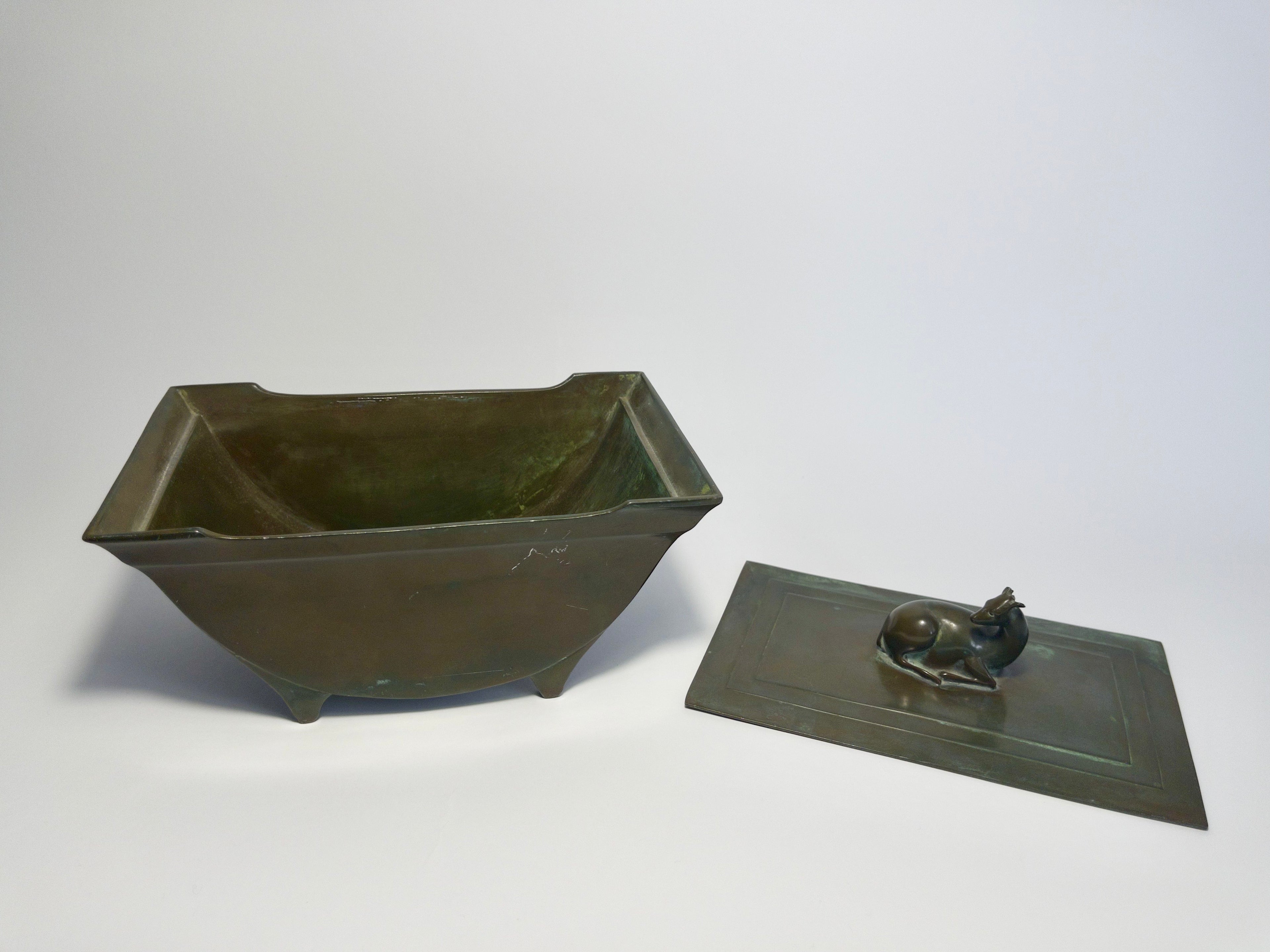 Casket or box designed by Just Andersen, cast in Disko metal, c.1920s-1930s