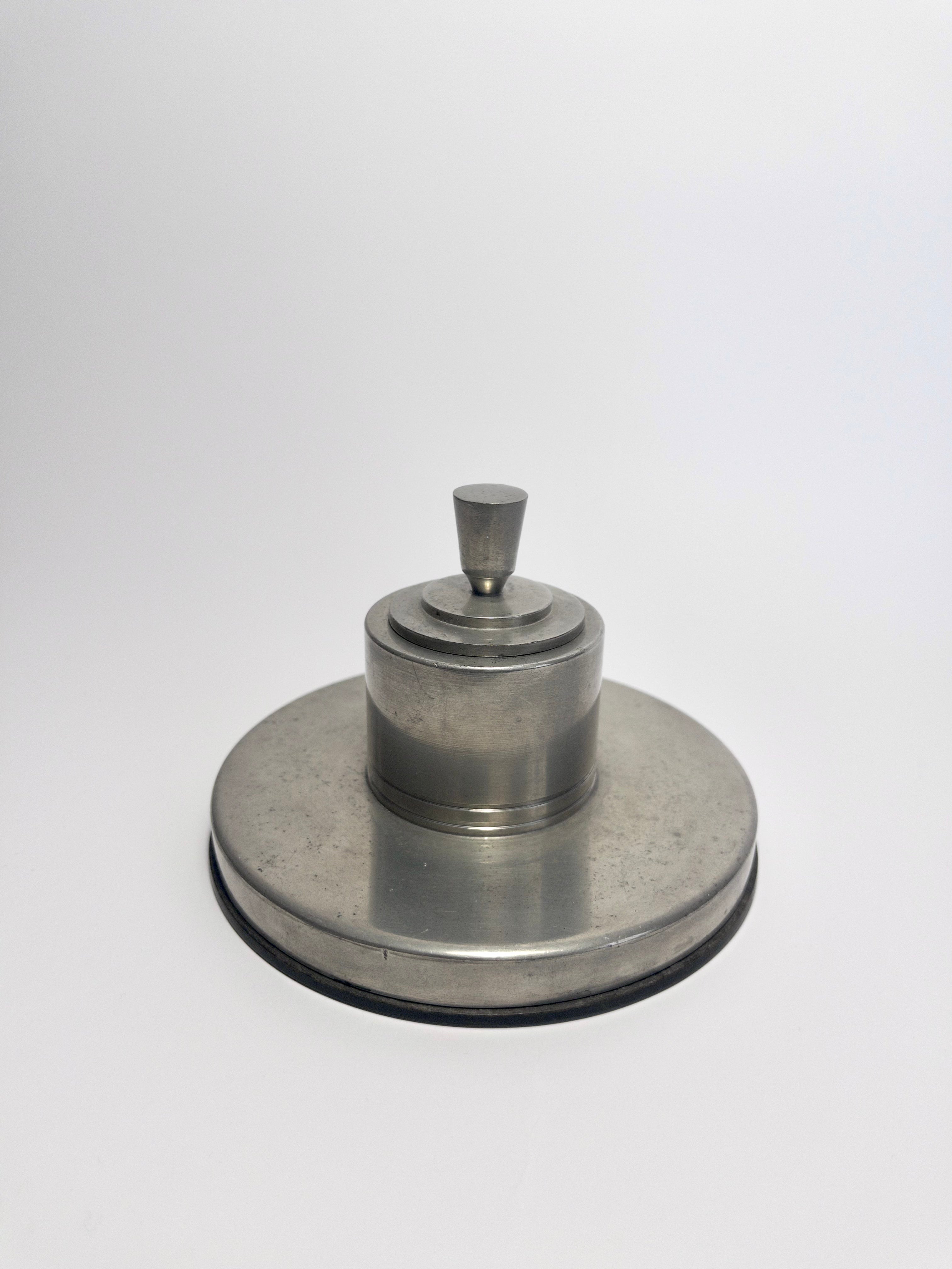 Art Deco Pewter Ink Well, on a Bakelite base, c.1930s