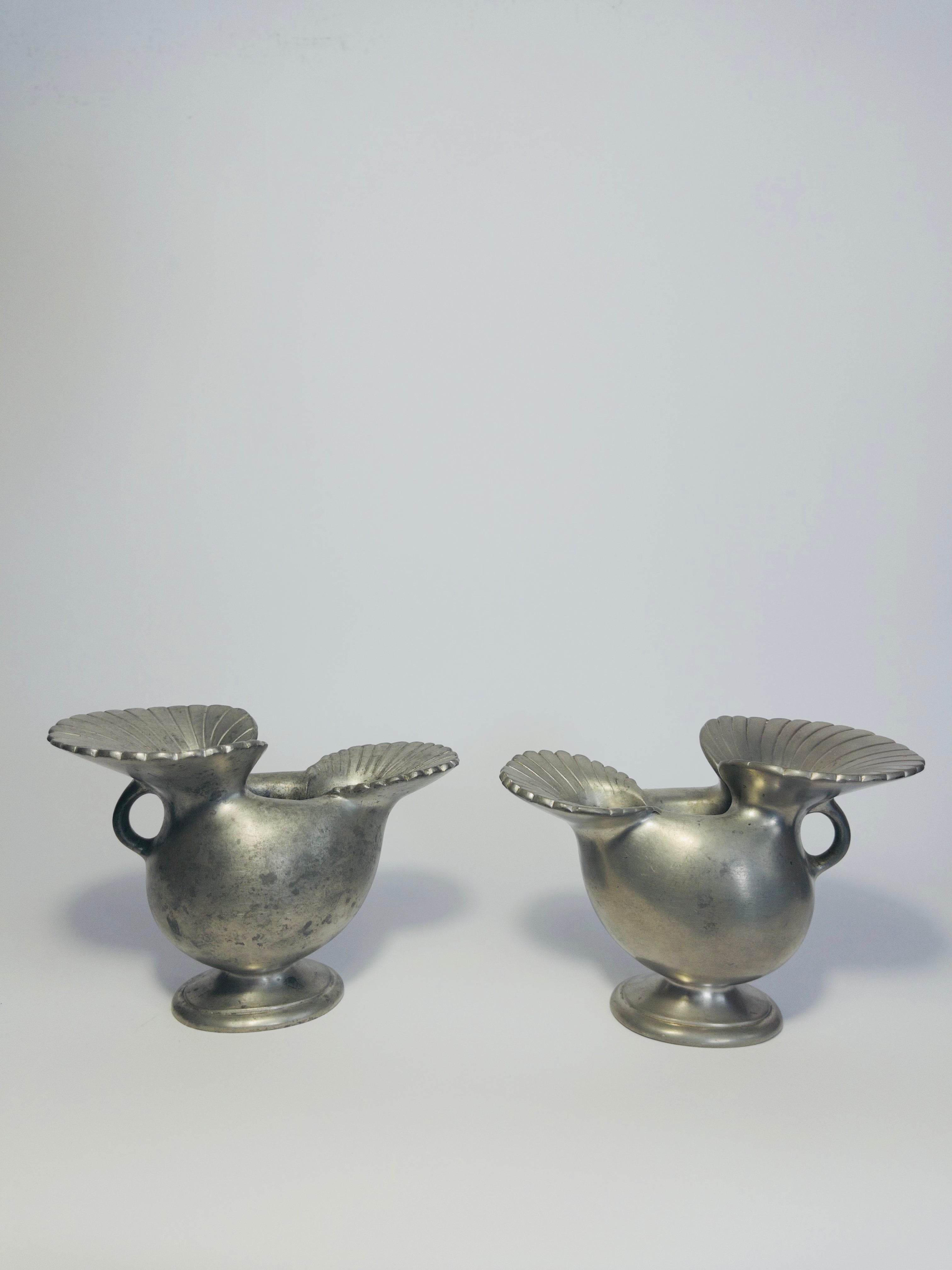 Set of two pewter vases by Just Andersen, Denmark, c.1920s-1930s