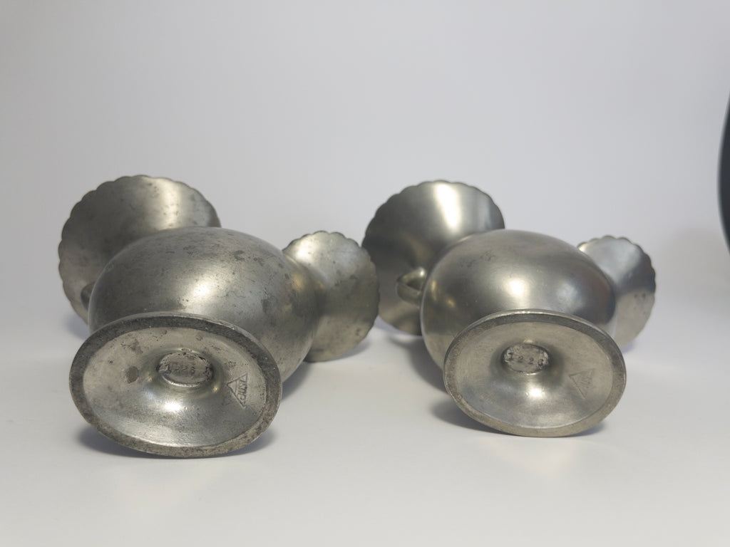 Set of two pewter vases by Just Andersen, Denmark, c.1920s-1930s