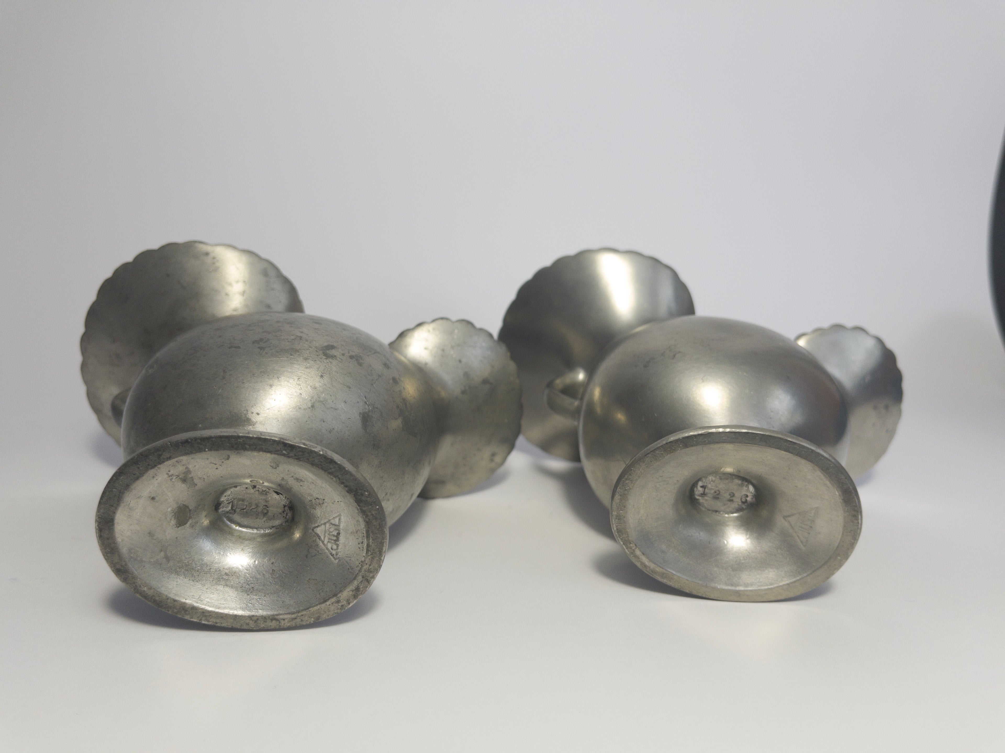 Set of two pewter vases by Just Andersen, Denmark, c.1920s-1930s
