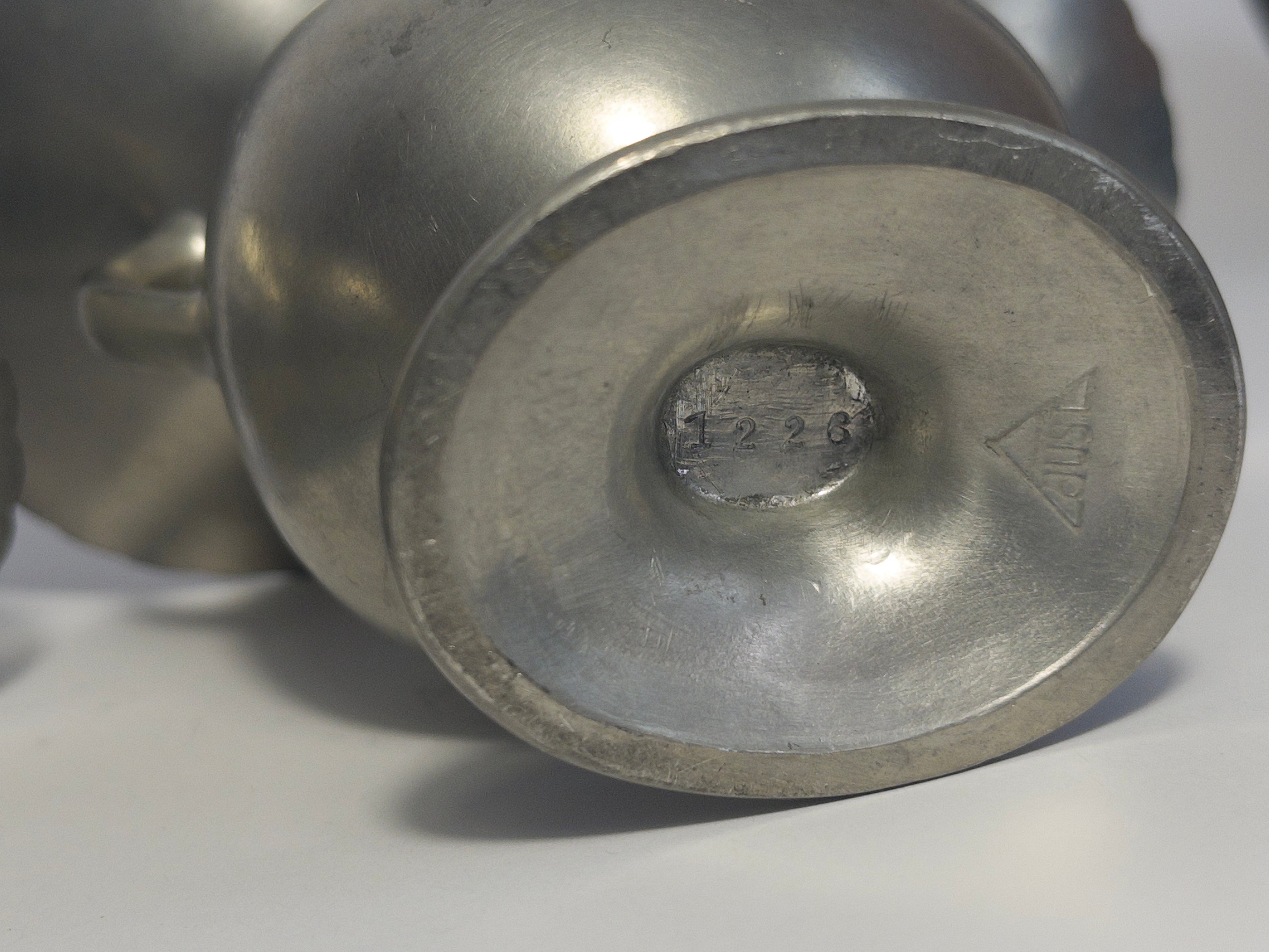 Set of two pewter vases by Just Andersen, Denmark, c.1920s-1930s