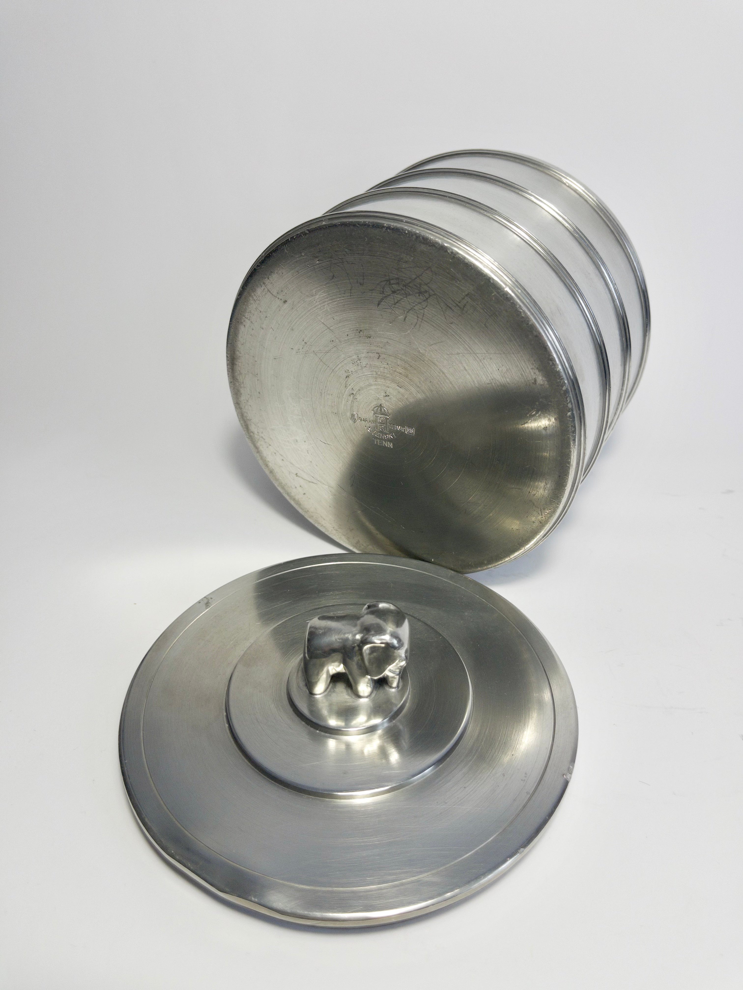 Two Pewter Boxes by Sylvia Stave for CG Hallberg, Sweden, 1931 and 1933