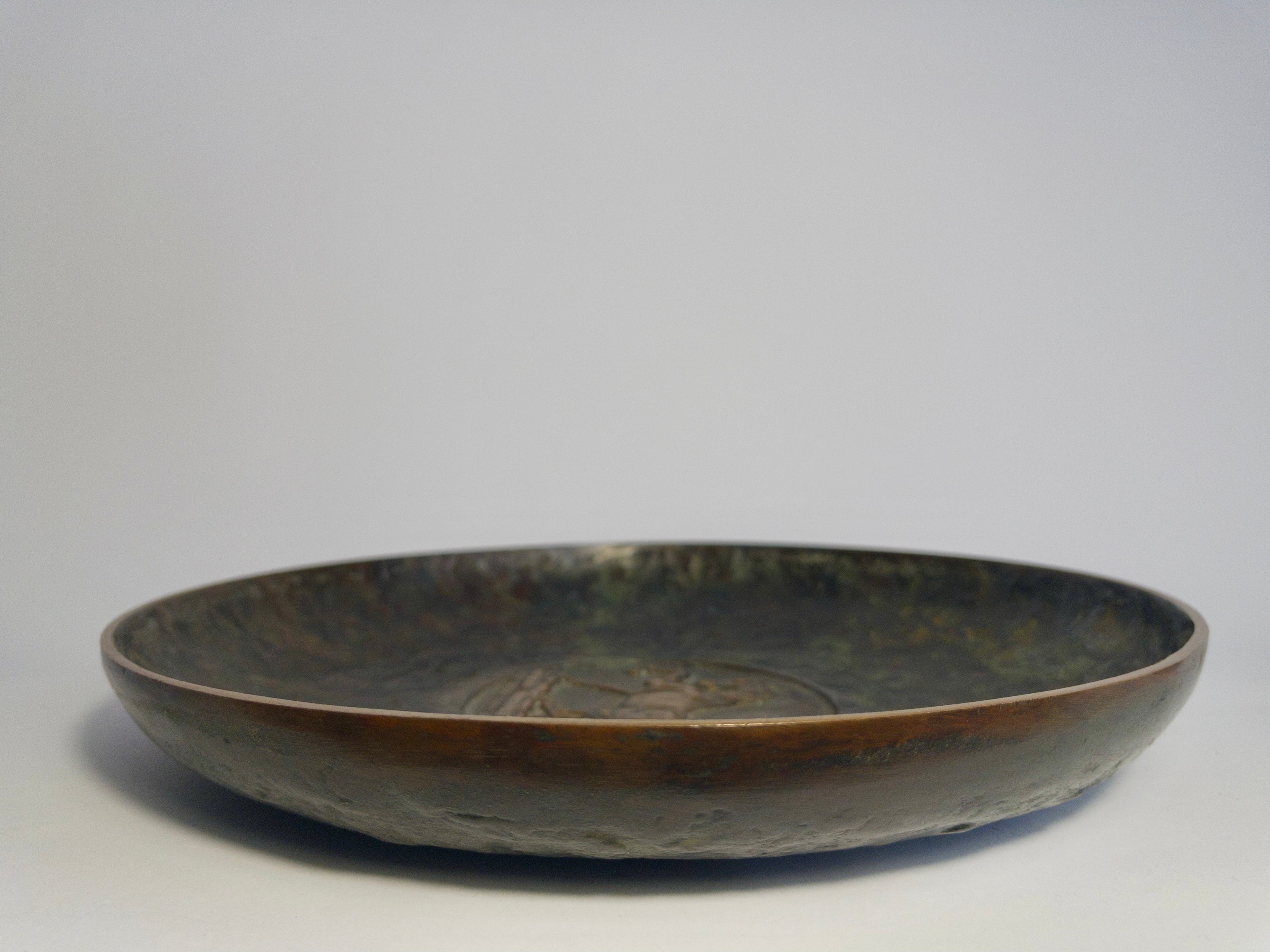 Danish Art Deco Bronze Dish with Equestrian Motif c.1930s-1940s