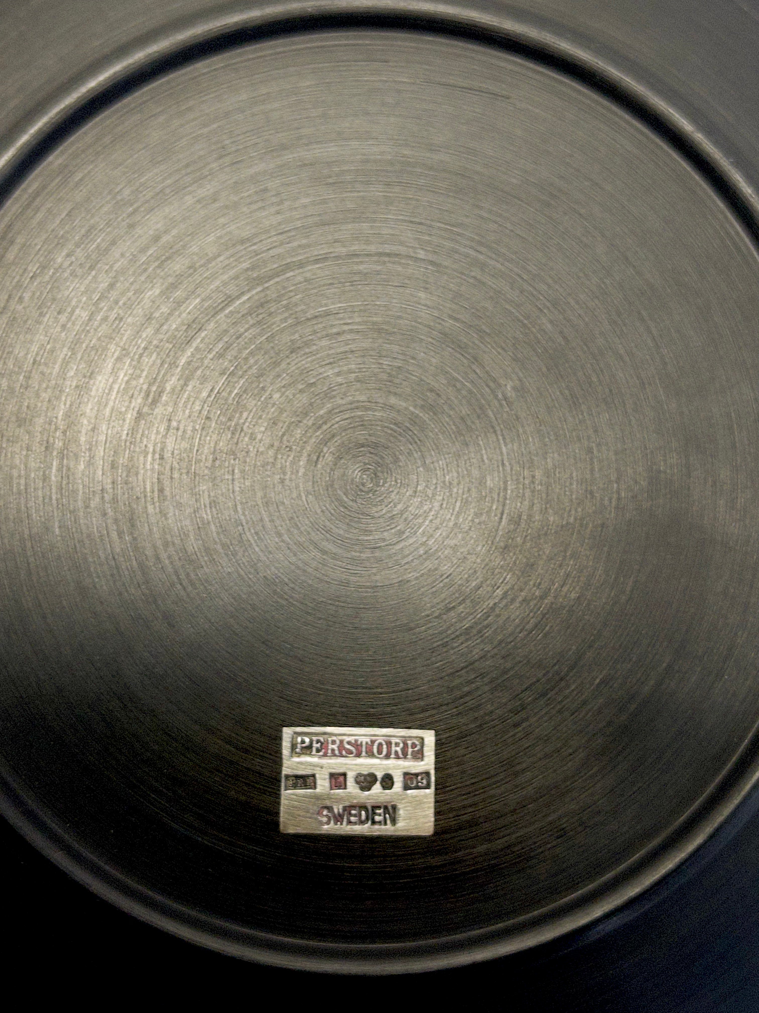 Isolit Dish with Silver Inlay of Deer, Perstorp, 1964
