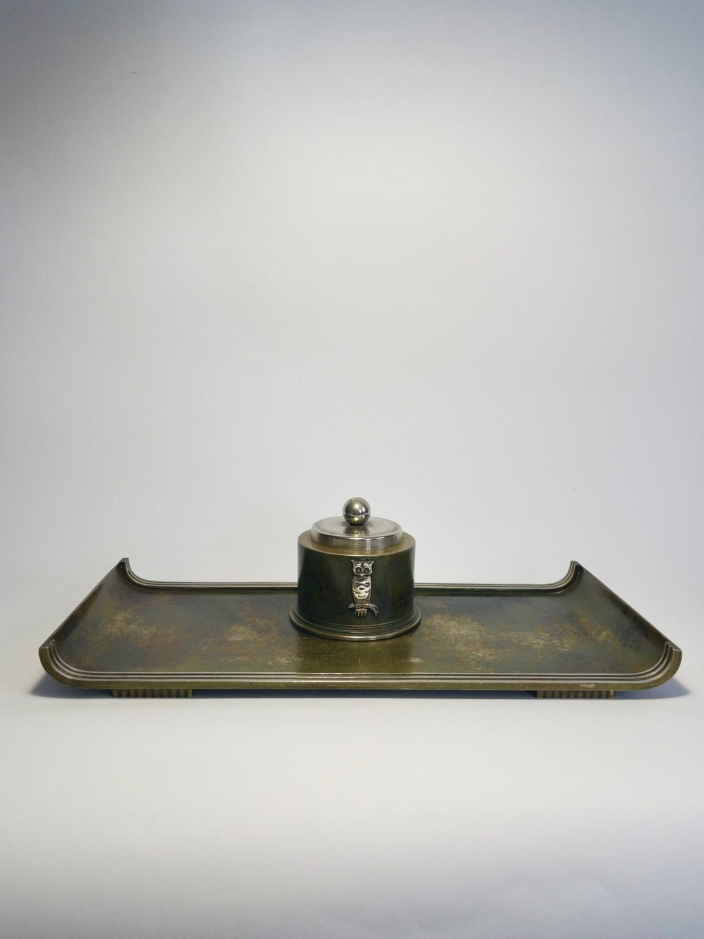 Ink well and desk tidy with owl decoration by GAB ORI c.1930s