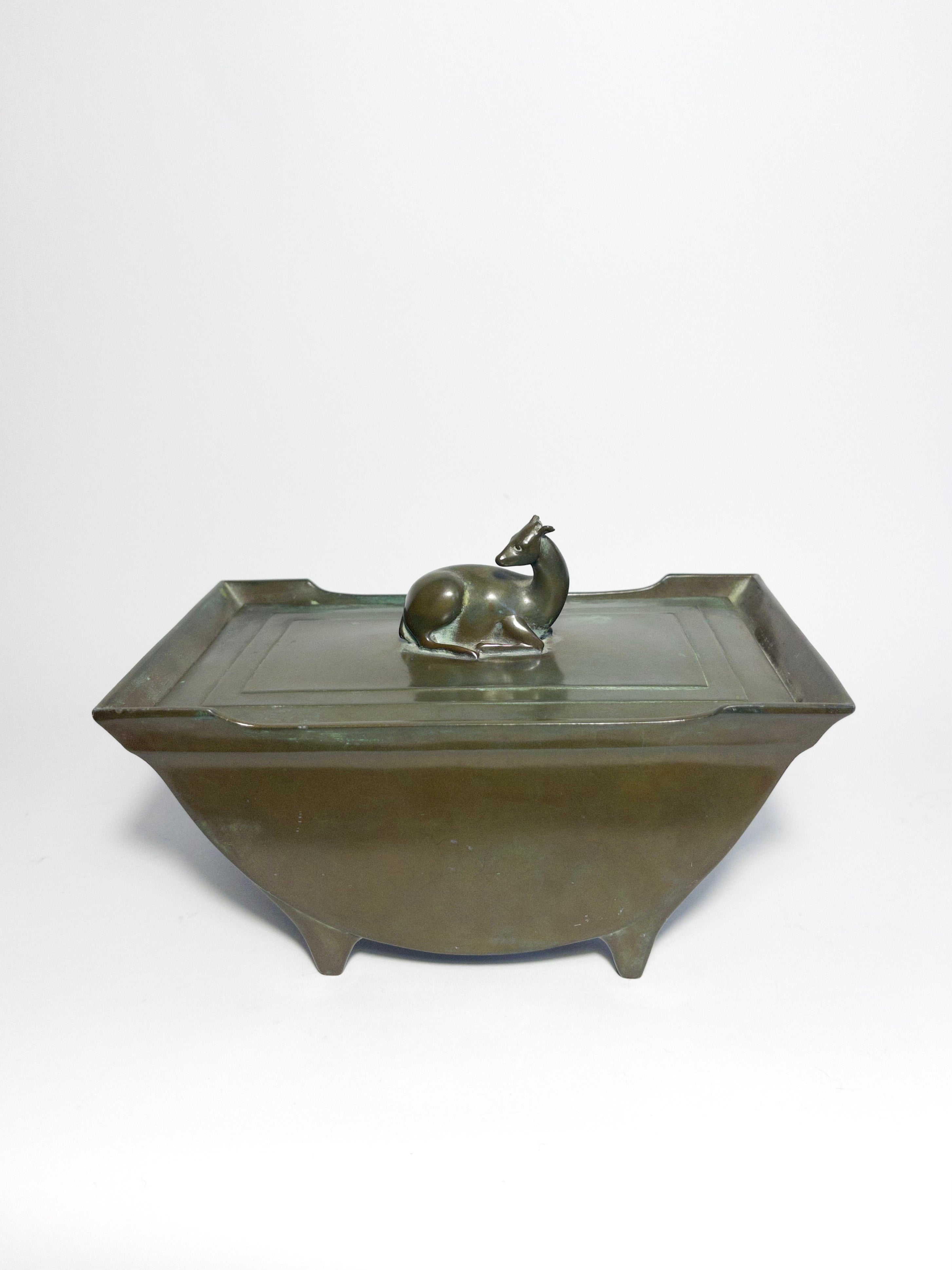 Casket or box designed by Just Andersen, cast in Disko metal, c.1920s-1930s