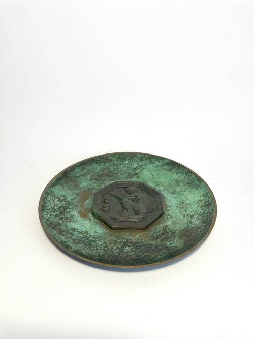 Decorative Bronze Plate by Nordisk Malm, Denmark, c.1920s