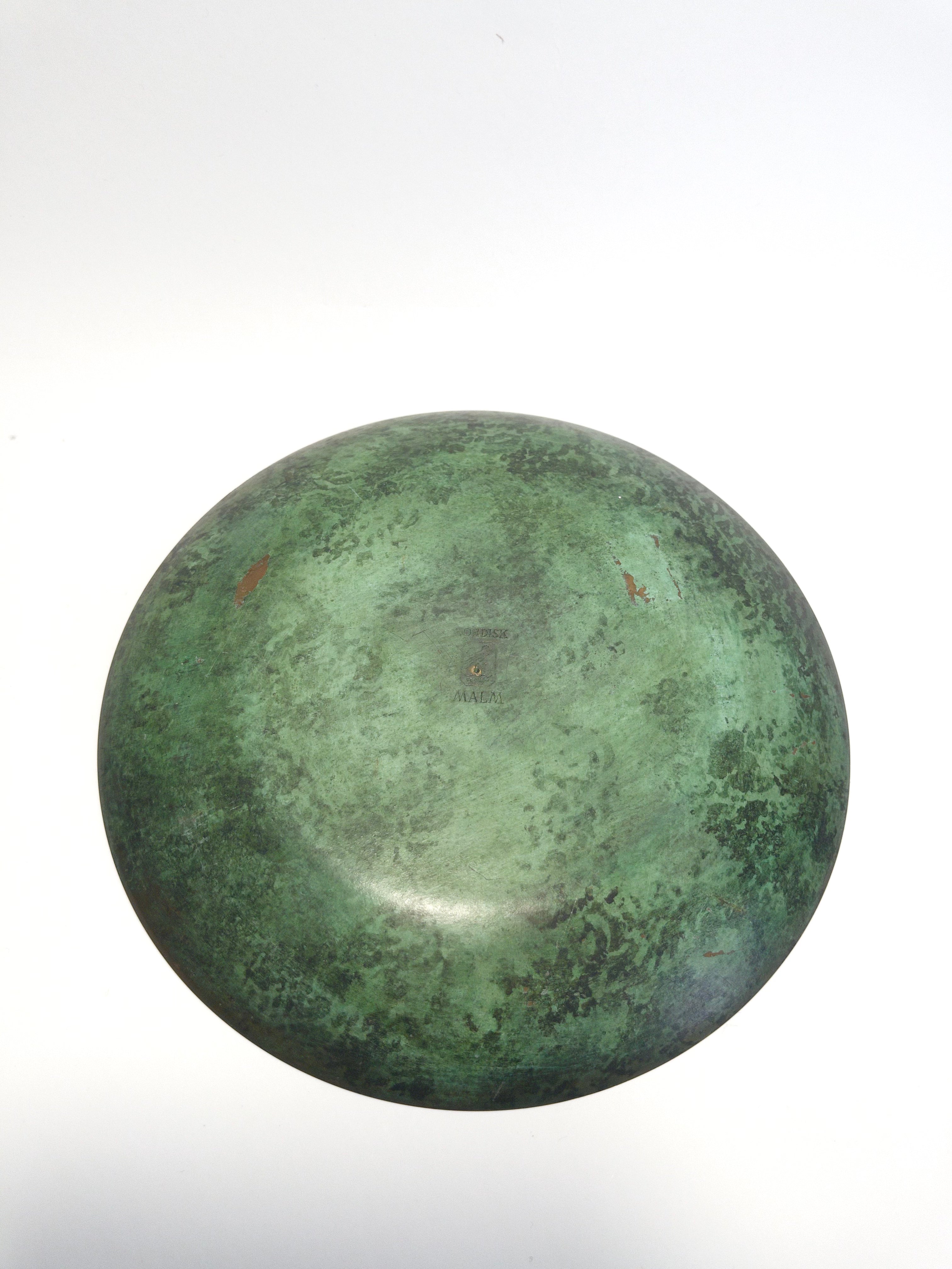 Decorative Bronze Plate by Nordisk Malm, Denmark, c.1920s