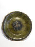 Bronze decorative shallow bowl or plate with deer motif, Danish art deco, c.1930s-1940s