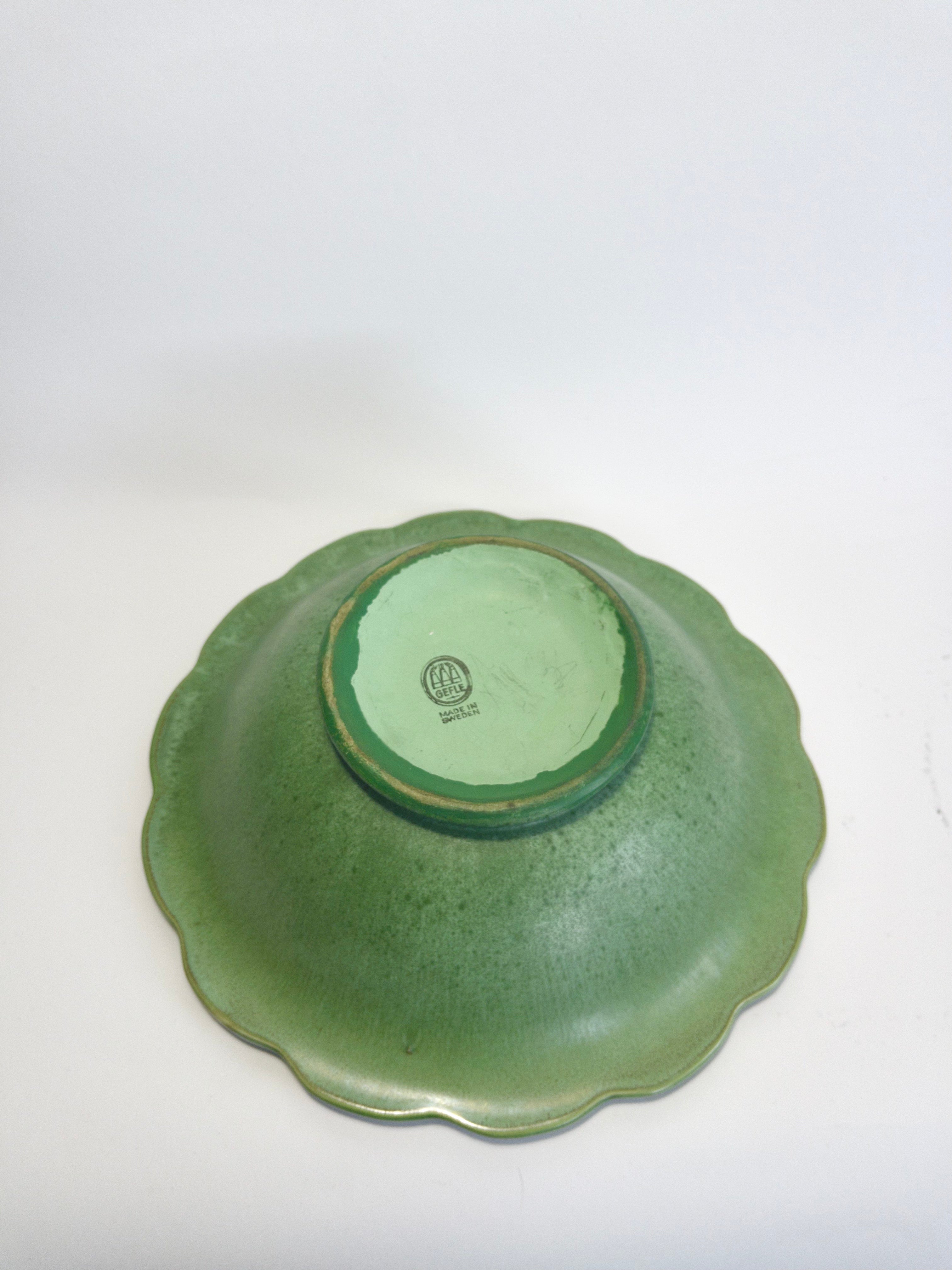 Celadon green bowl by Arthur Percy for Gefle, Sweden, c.1930s