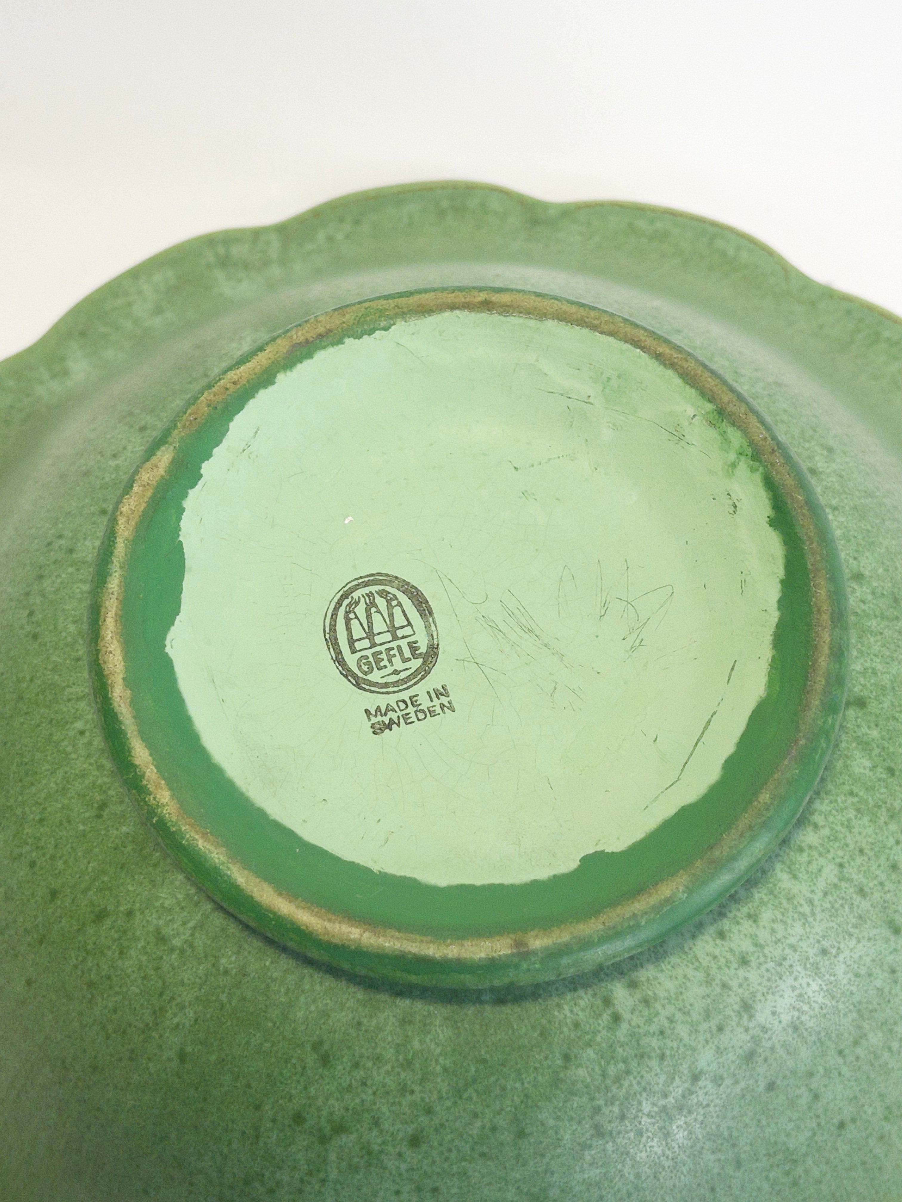 Celadon green bowl by Arthur Percy for Gefle, Sweden, c.1930s