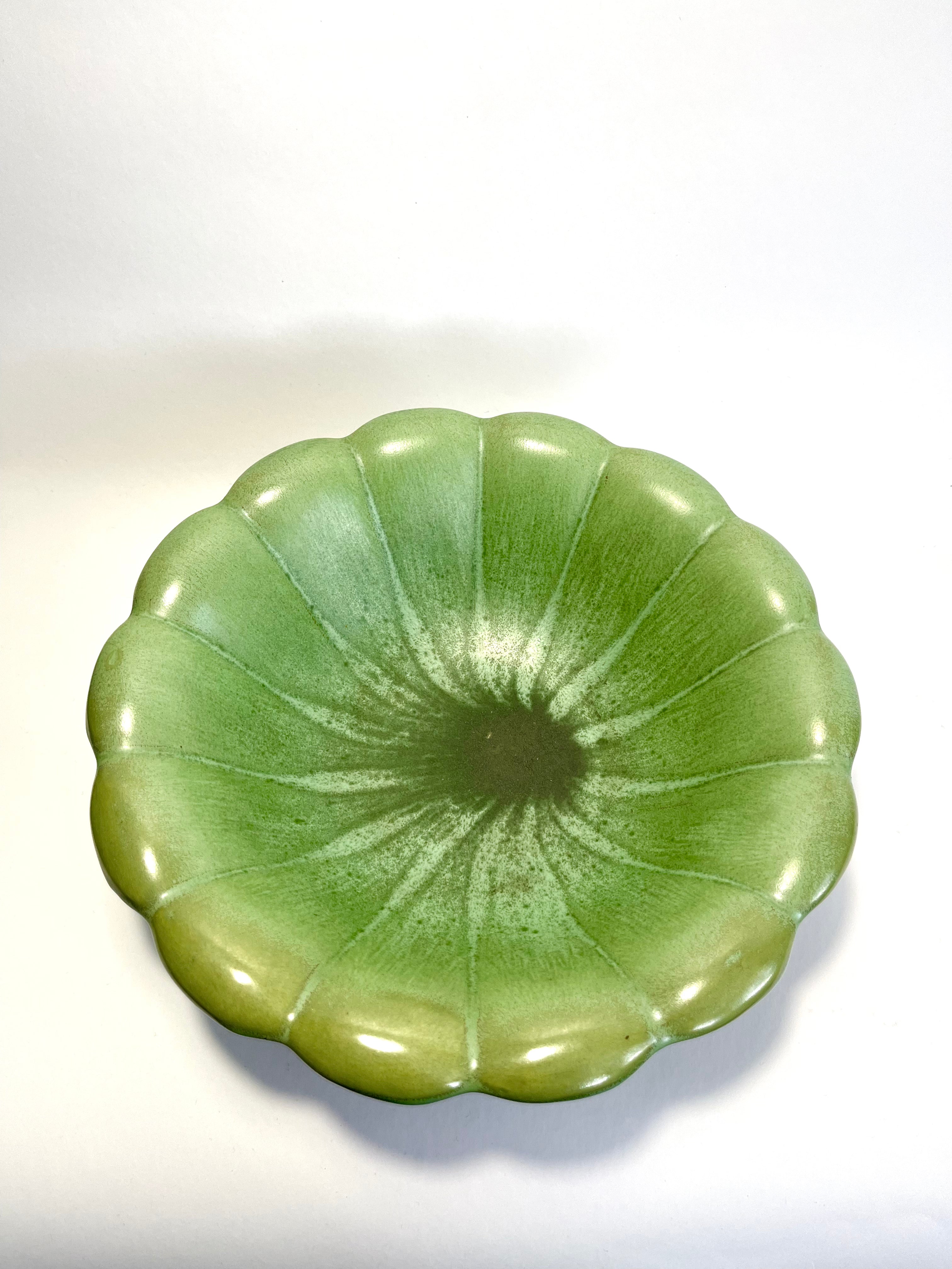 Celadon green bowl by Arthur Percy for Gefle, Sweden, c.1930s