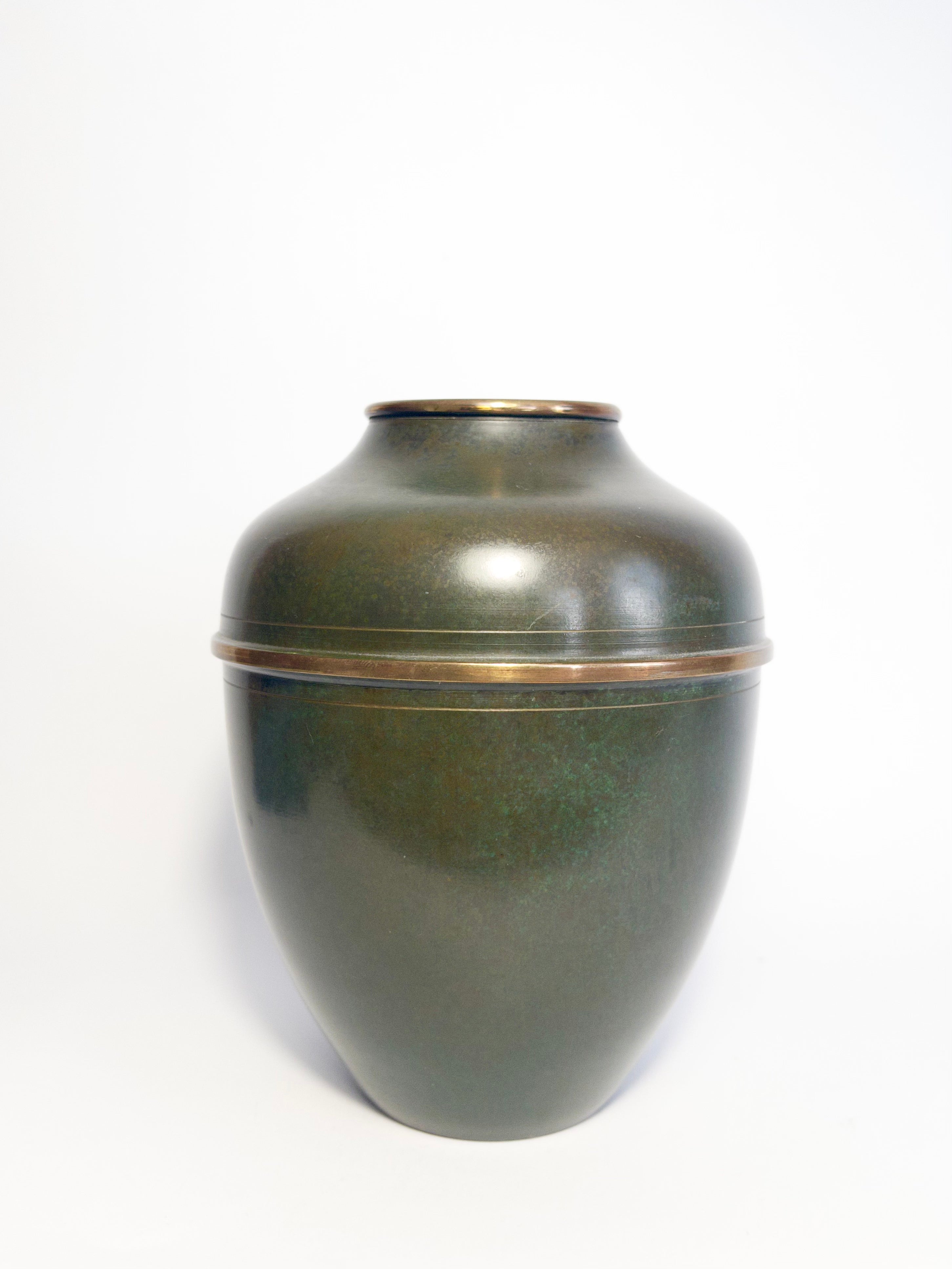 Early twentieth century patinated bronze vase, c.1910s-1920s