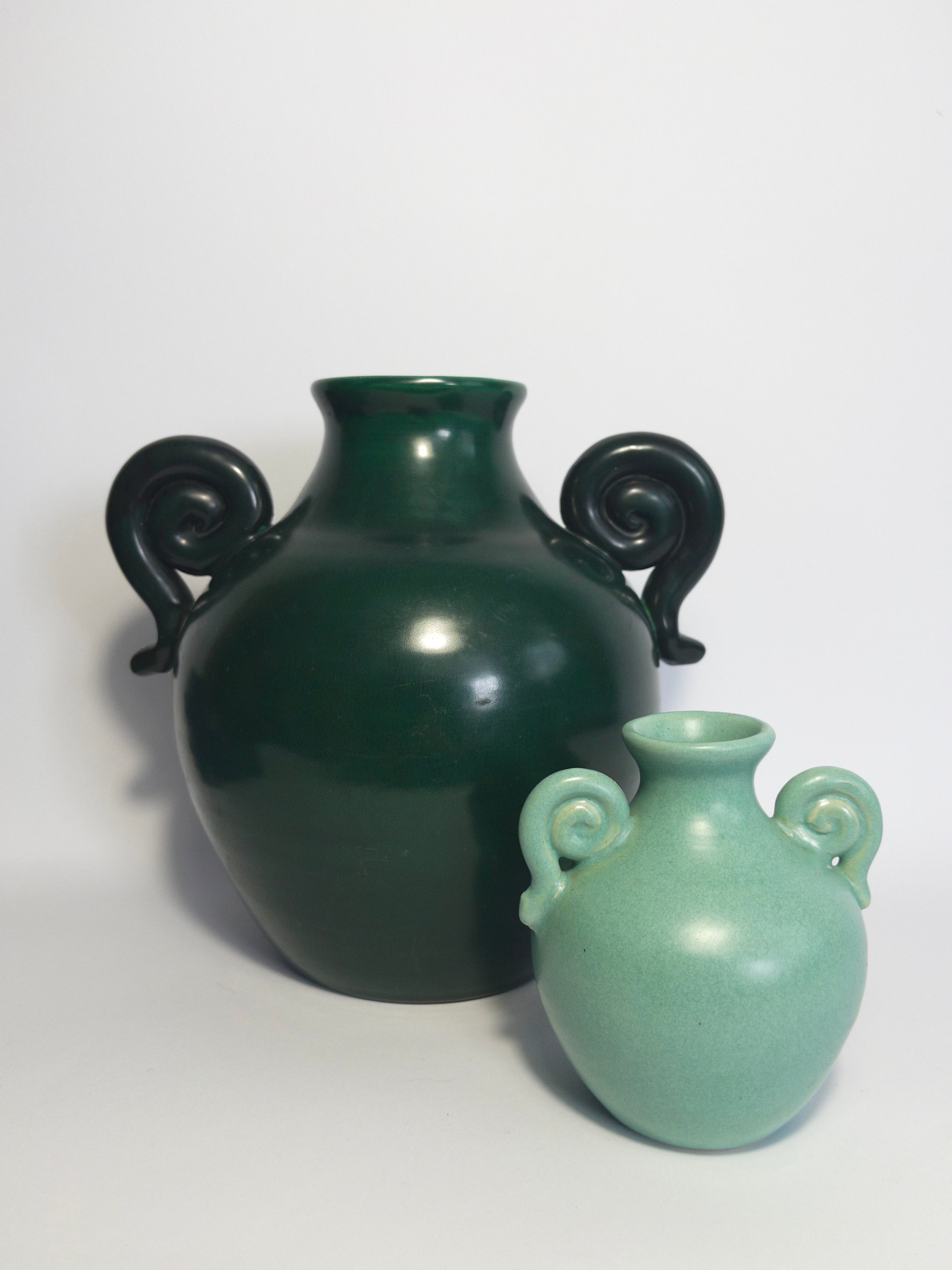 Pair of Bo Fajans Vases, Gefle (Gävle), Sweden, designed by Eva Jancke-Björk, c.1930s