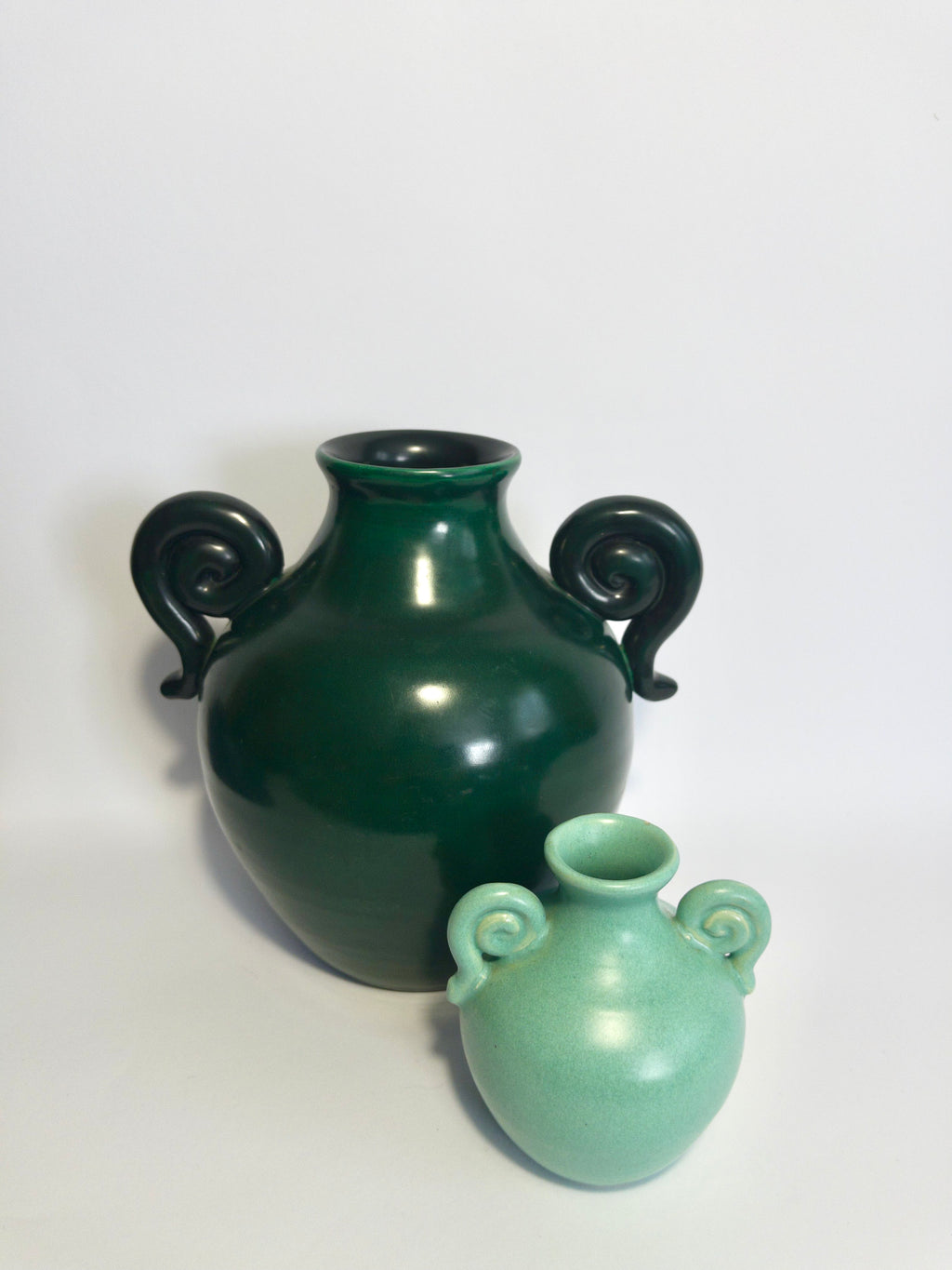 Pair of Bo Fajans Vases, Gefle (Gävle), Sweden, designed by Eva Jancke-Björk, c.1930s