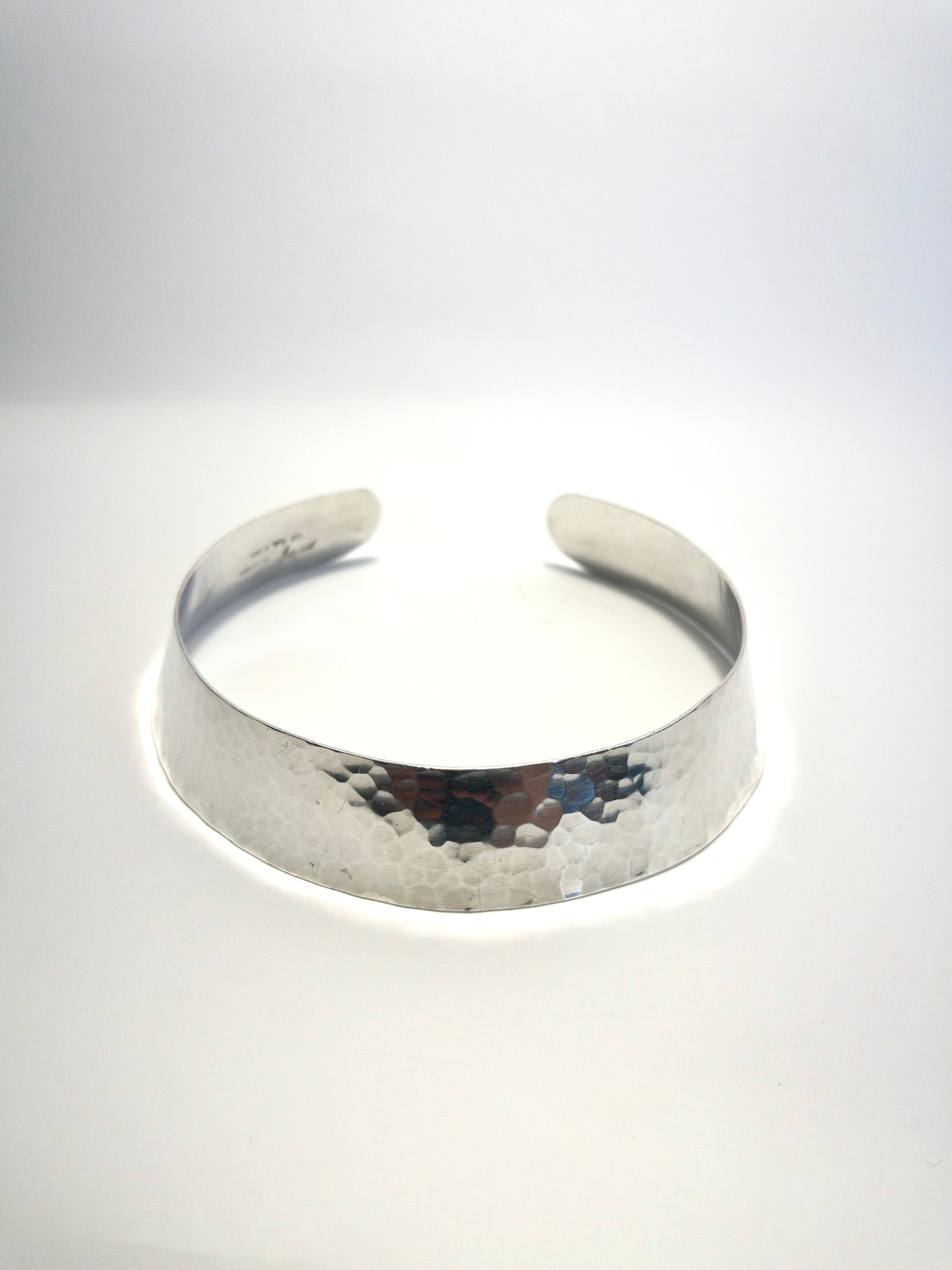Hammered silver necklace by Waldemar Jonsson for Stigbert, 1971
