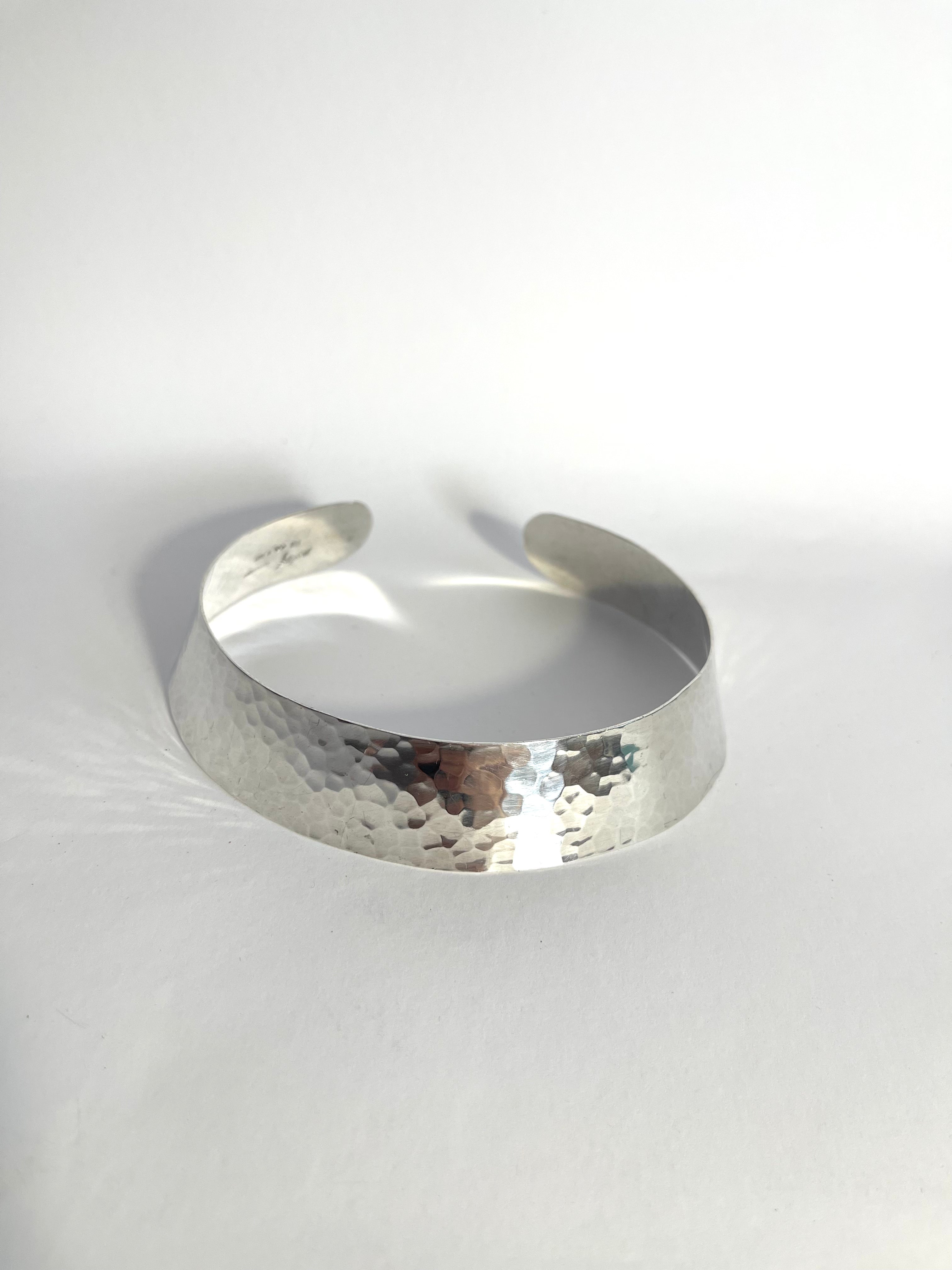 Hammered silver necklace by Waldemar Jonsson for Stigbert, 1971