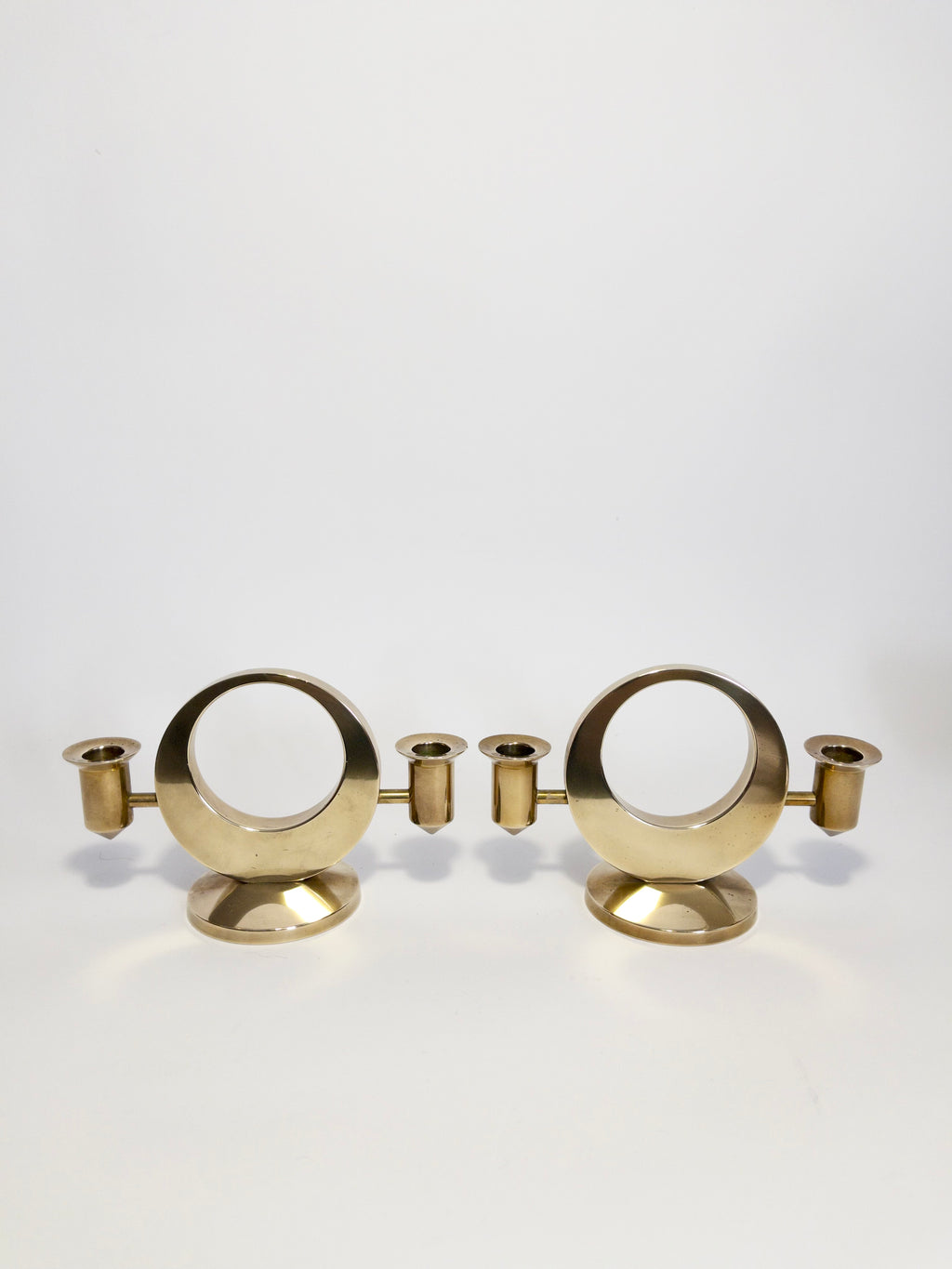 Brass Candle Holders by Arthur Pe (Arthur Pettersson), Kolbäck, c.1960s