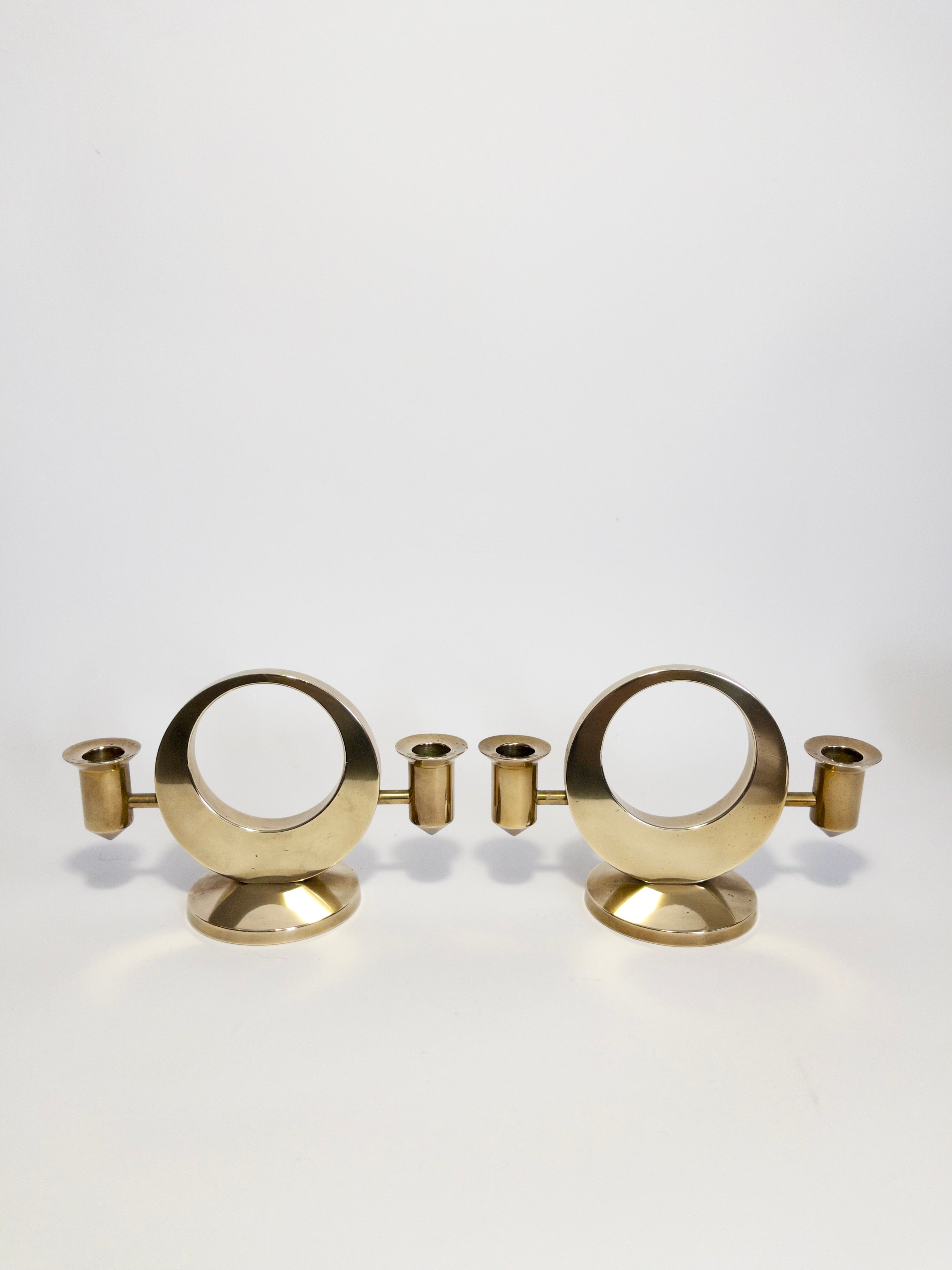 Brass Candle Holders by Arthur Pe (Arthur Pettersson), Kolbäck, c.1960s