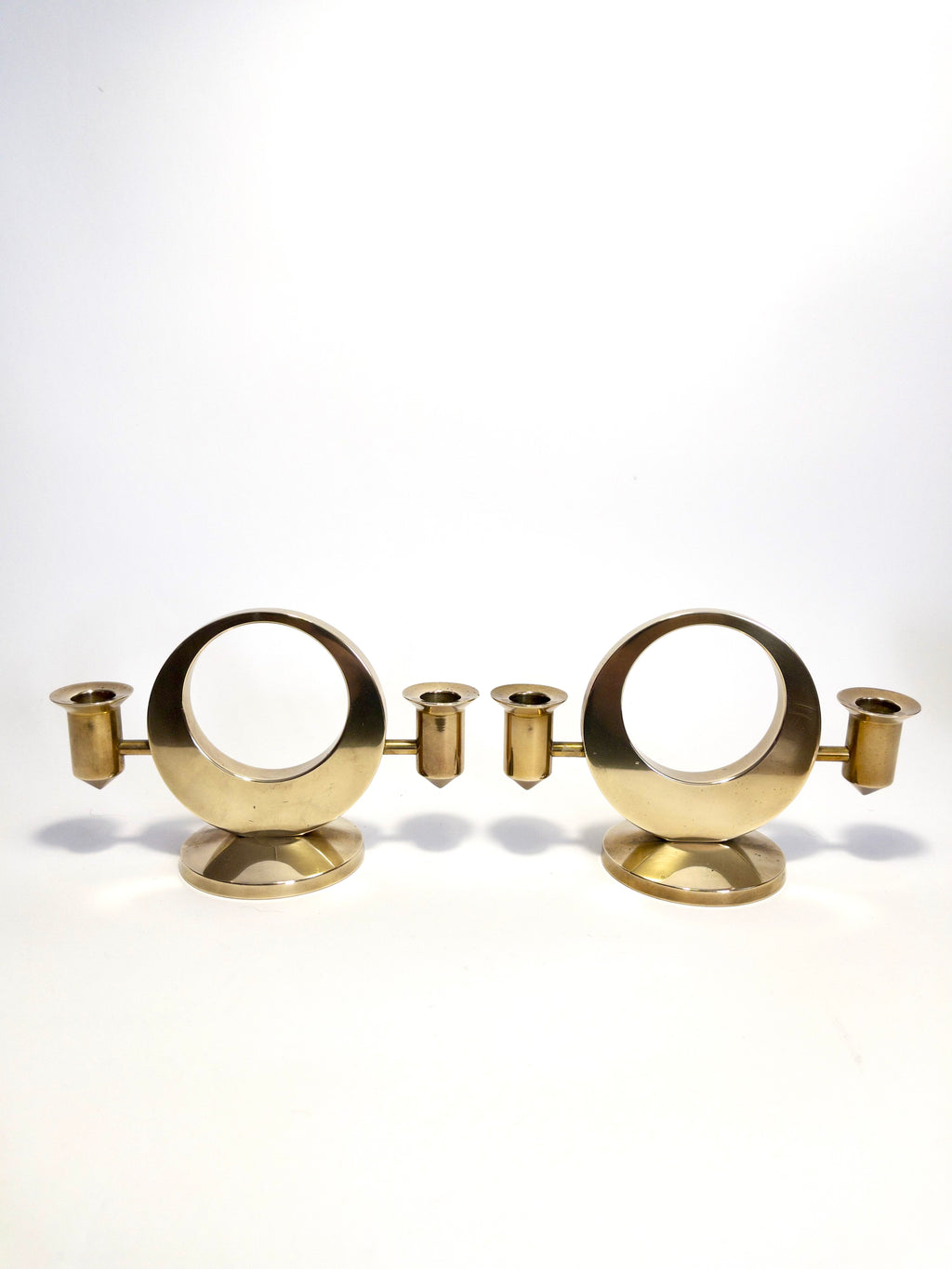 Brass Candle Holders by Arthur Pe (Arthur Pettersson), Kolbäck, c.1960s