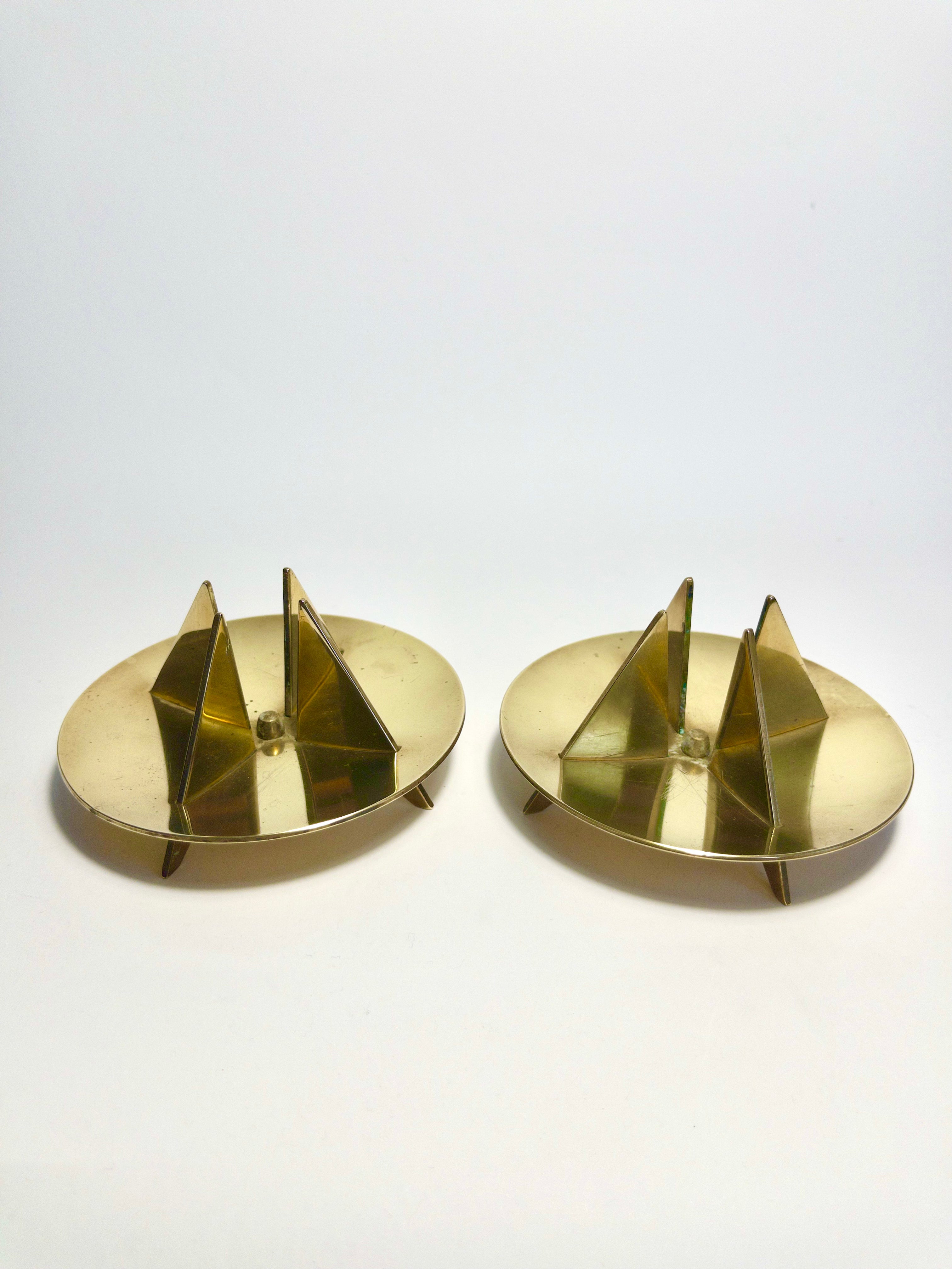 Set of Mid-Century candle holders by Pierre Forsell for Skultuna, 1960s