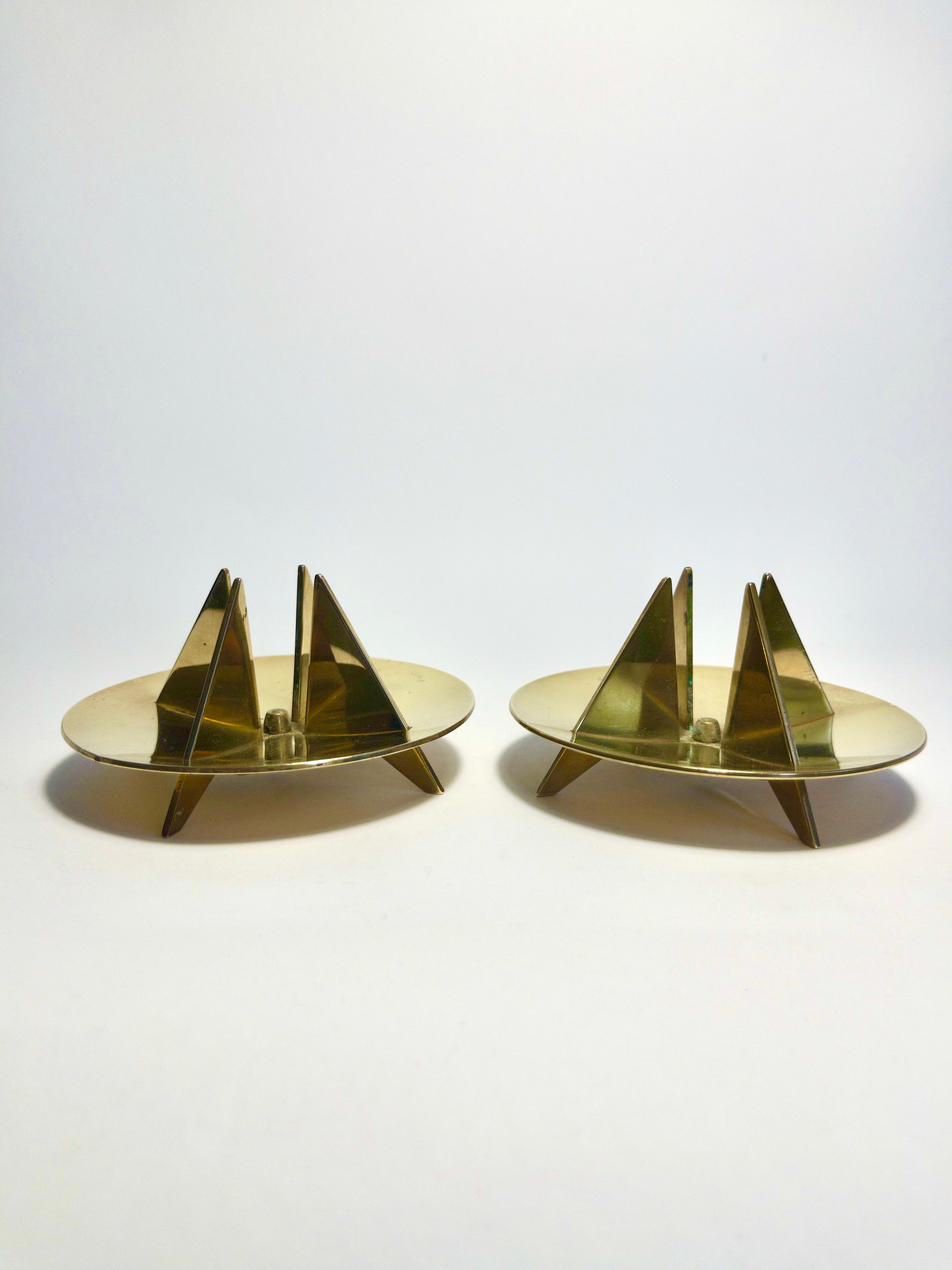 Set of Mid-Century candle holders by Pierre Forsell for Skultuna, 1960s