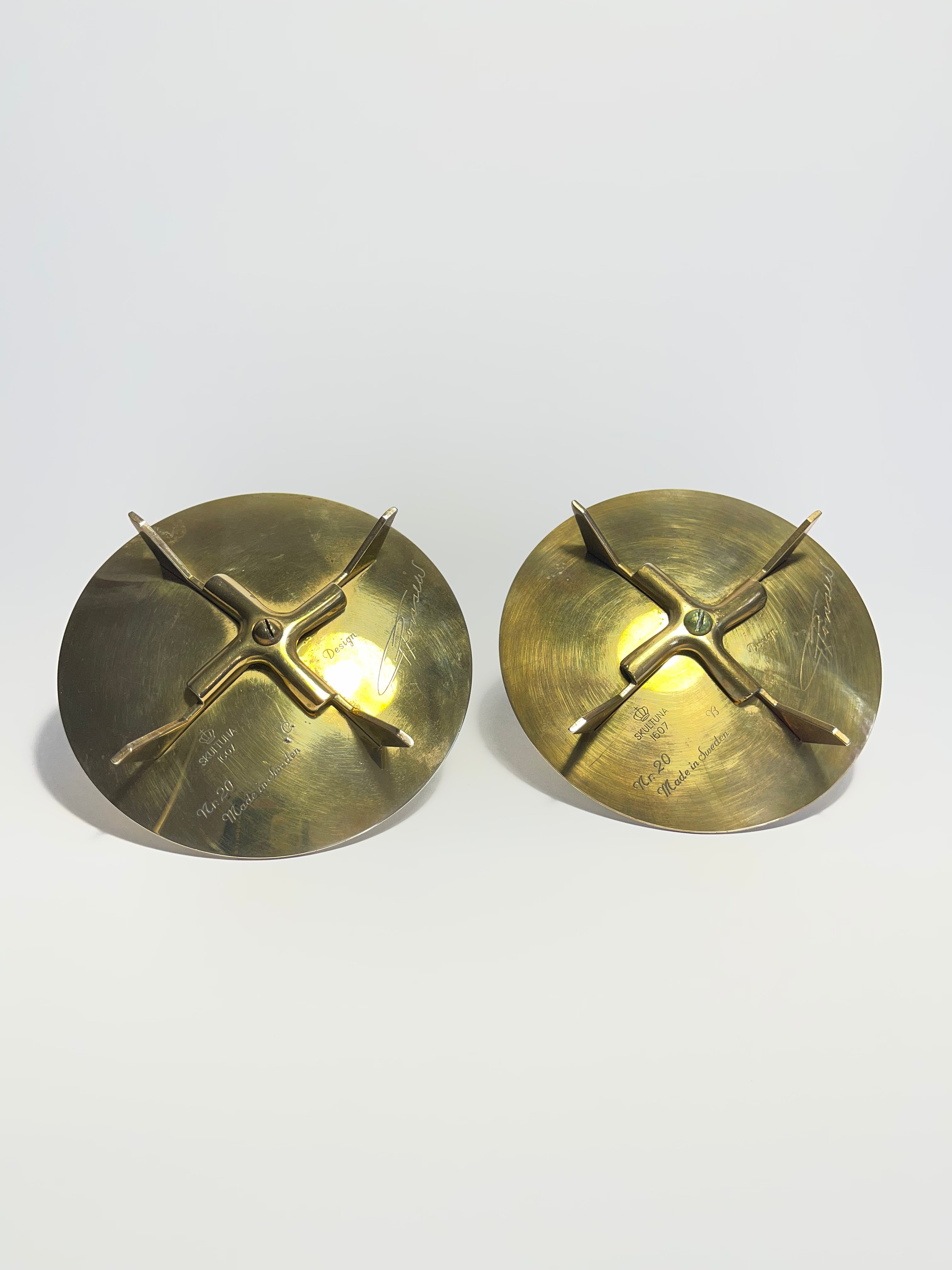 Set of Mid-Century candle holders by Pierre Forsell for Skultuna, 1960s