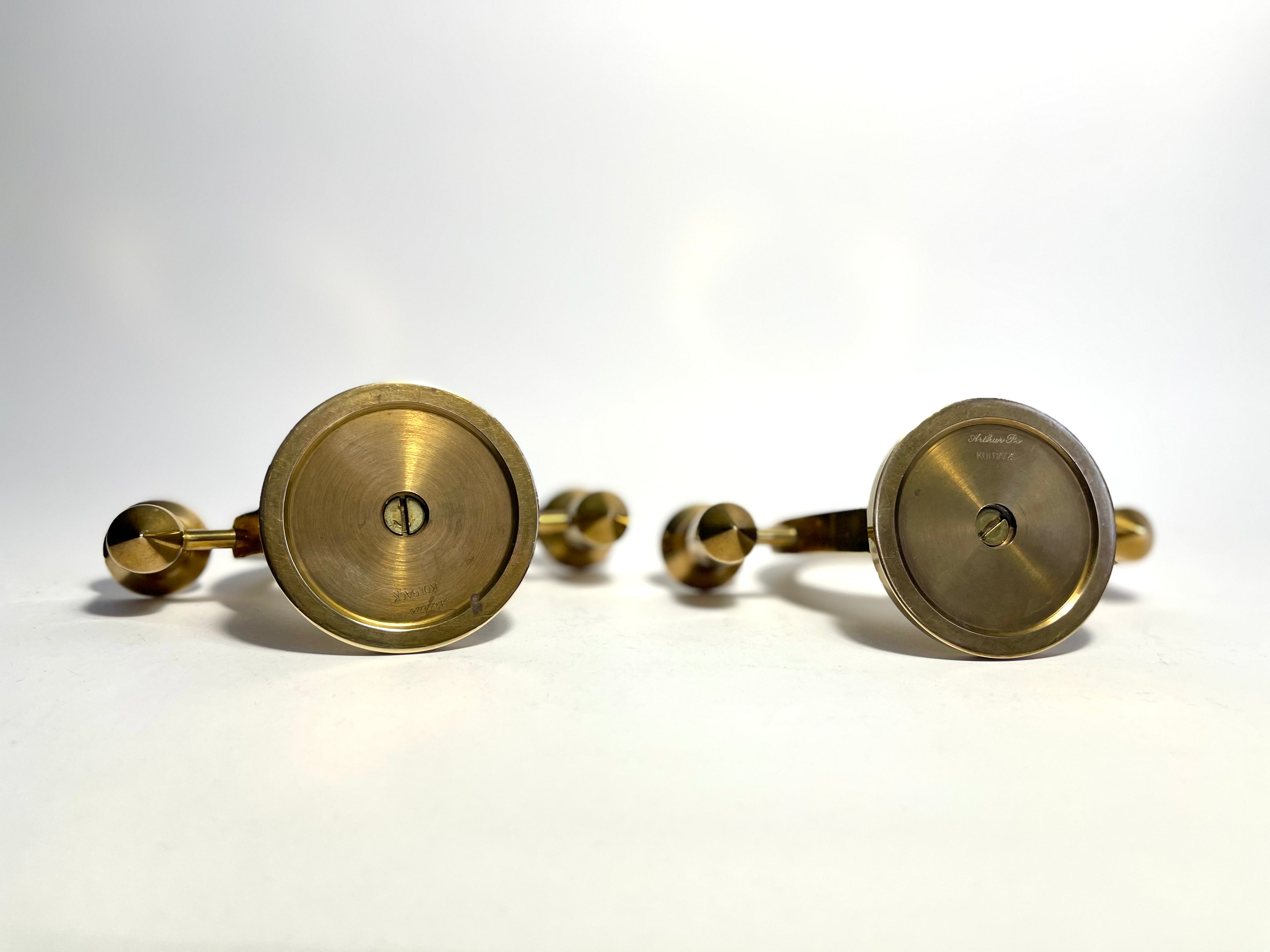 Brass Candle Holders by Arthur Pe (Arthur Pettersson), Kolbäck, c.1960s