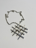 Silver rod and rock crystal necklace, Sweden, c.1960s