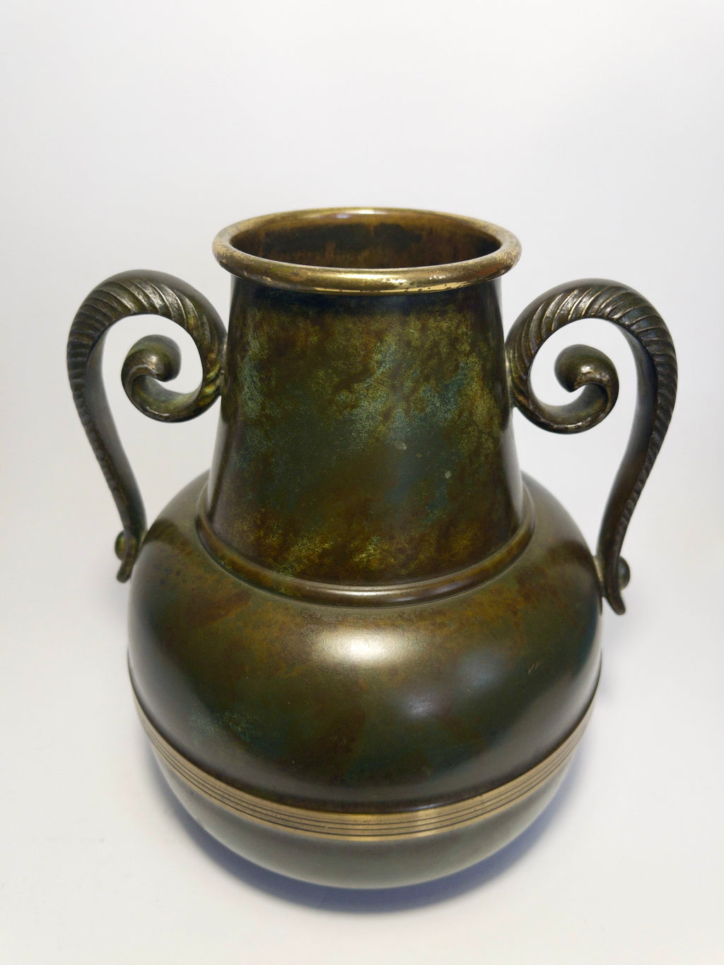 Large Swedish Grace bronze vase c.1930s
