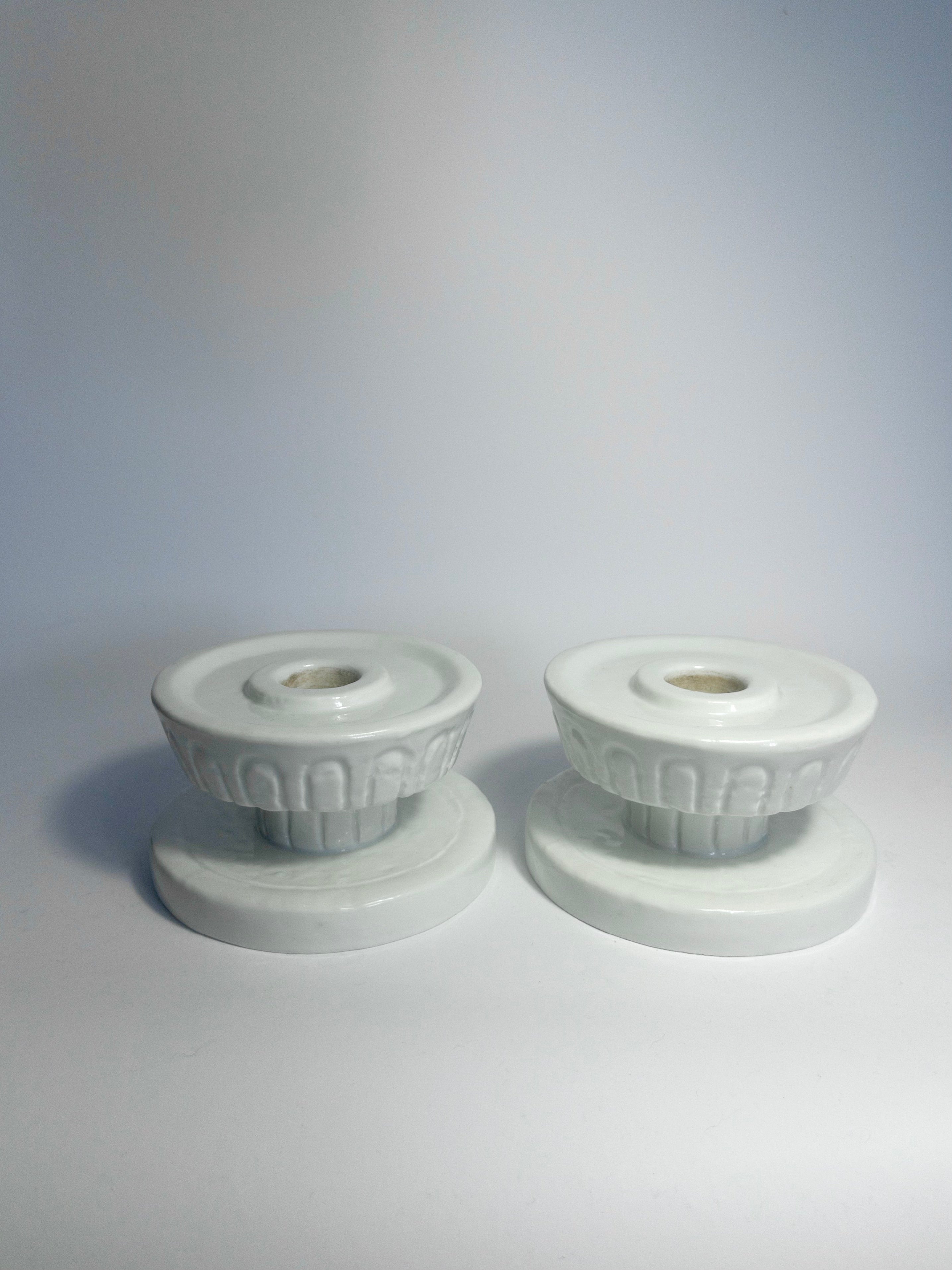 Two candle holders by Gunnar Nylund for Rorstrand, 1930s