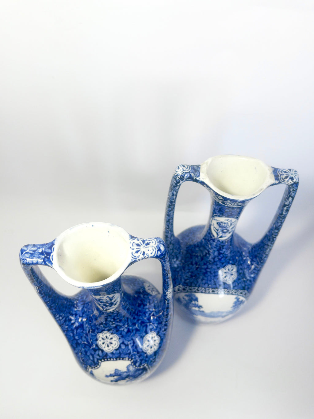 Two Matching Blue and White Vases by Alf Wallander for Rörstrand, c.1895-1920