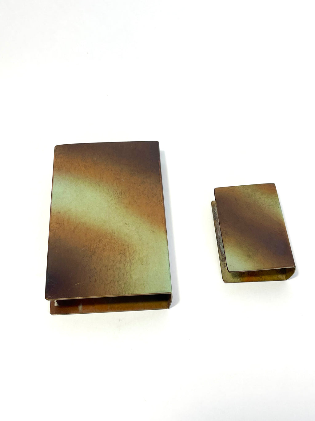 Set of Two Bronze Matchbox Covers, Modern Metallkonst, 1930s
