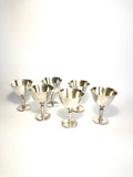 Set of Six Silver-plated Cocktail Glasses by GAB, Sweden, 1930s