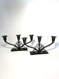 Pair of Danish Art Deco Bronze Candelabra by HF Bronze, 1930s