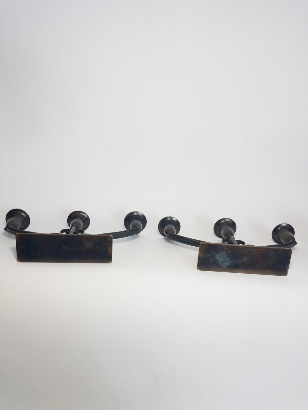 Pair of Danish Art Deco Bronze Candelabra by HF Bronze, 1930s