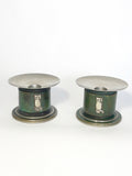Pair of Candle Holders With Owl Decor by GAB Ori, Sweden, 1930s