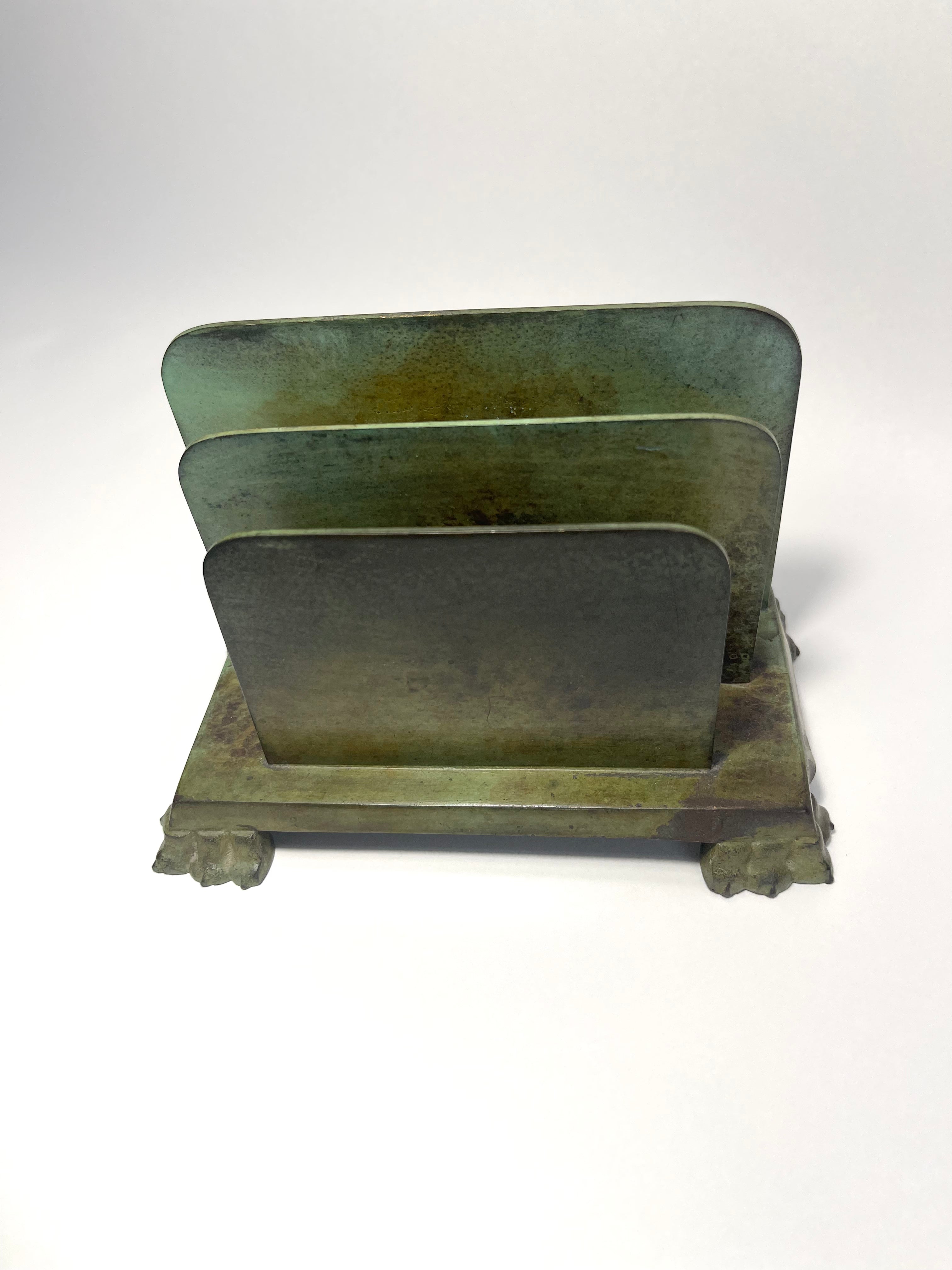 GAB Bronze Letter Holder, Sweden, 1930s